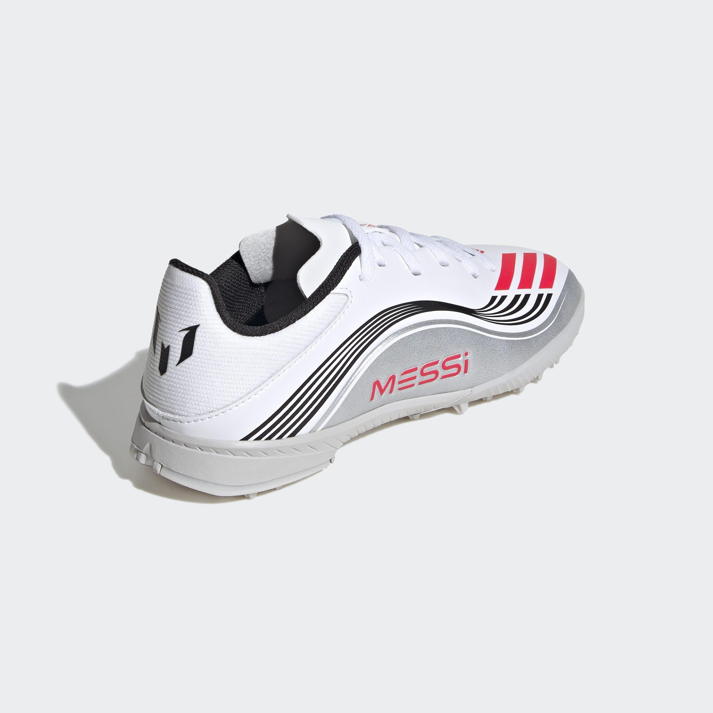 Kids Unisex F50 Messi League Turf Boots, White, A901_ONE, large image number 3