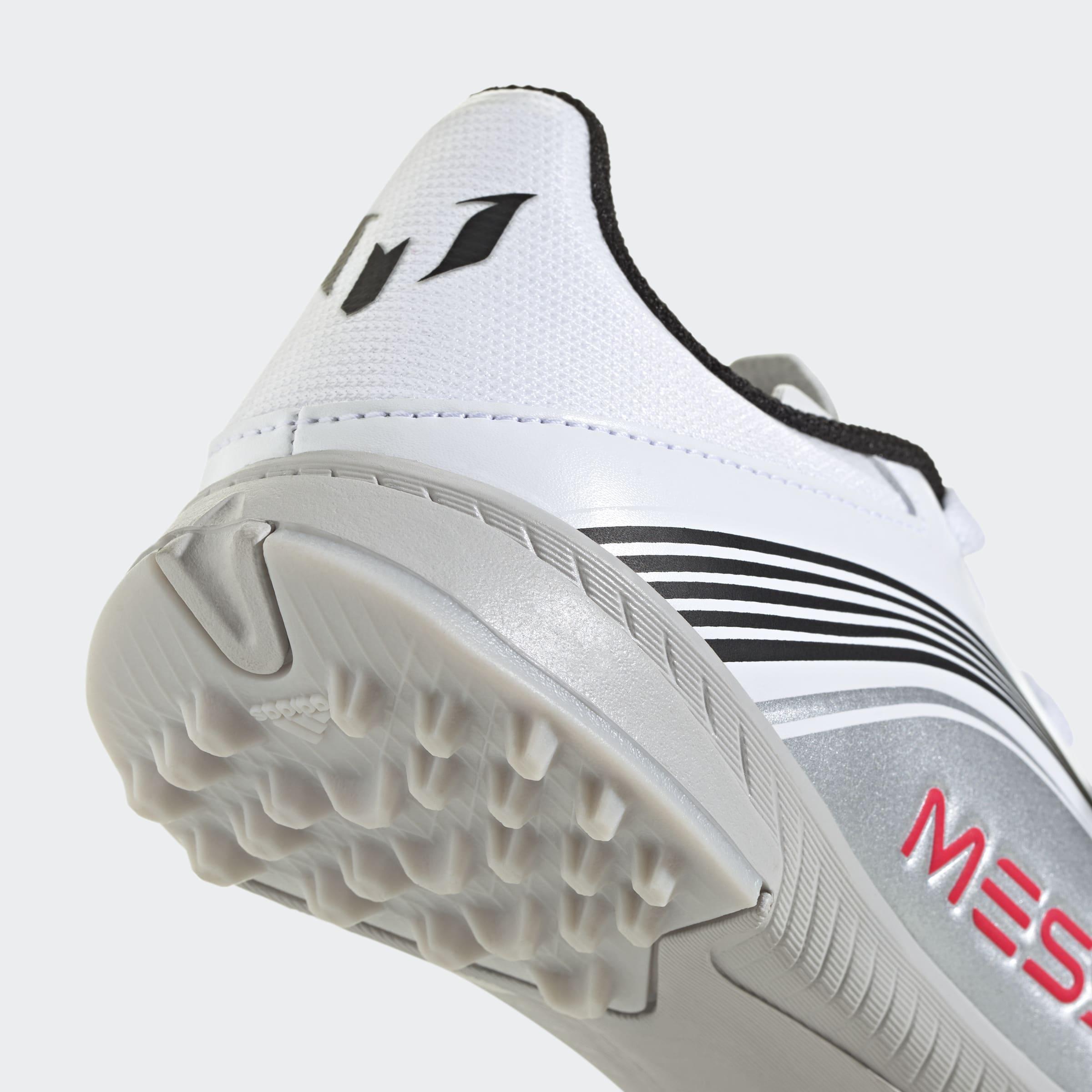 Kids Unisex F50 Messi League Turf Boots, White, A901_ONE, large image number 4