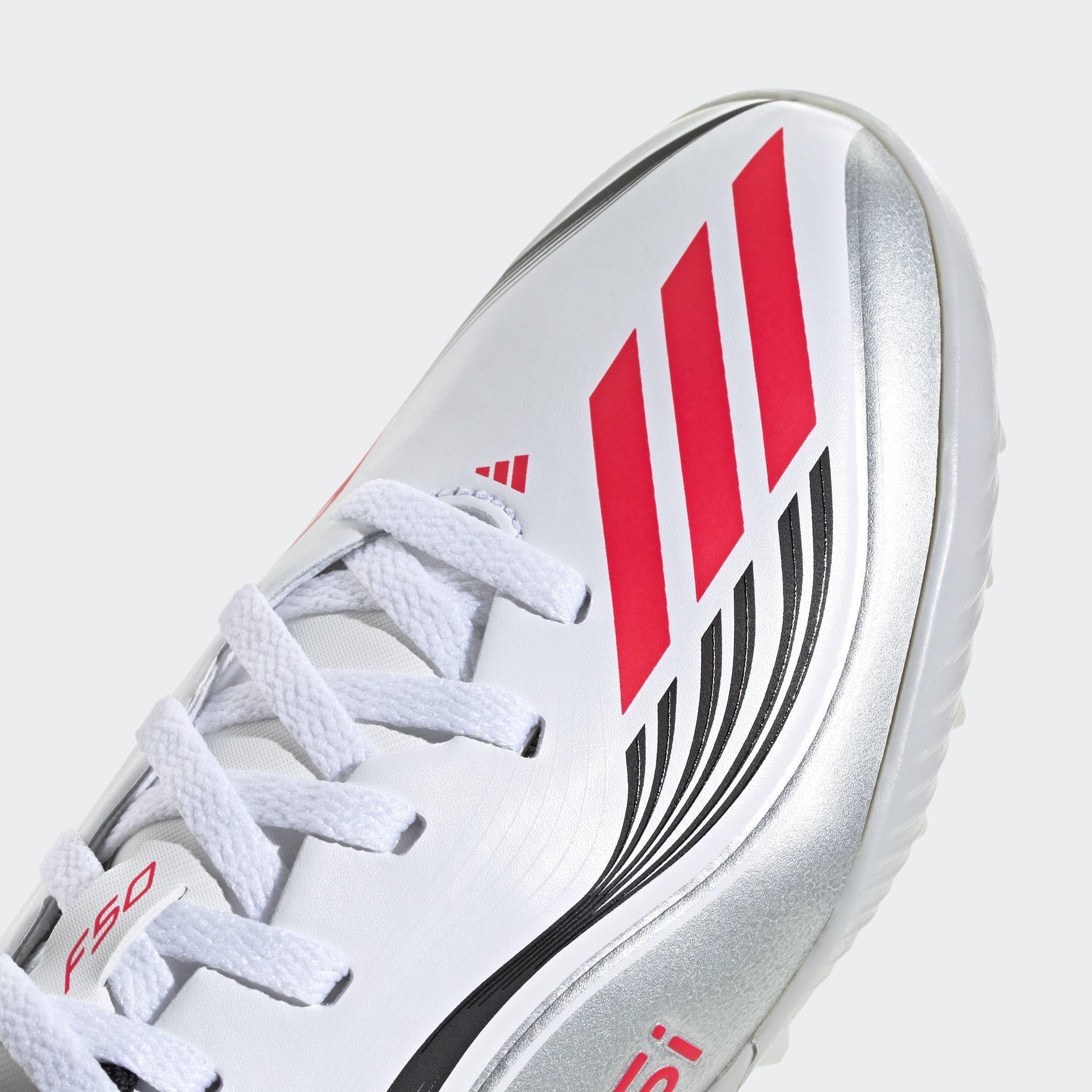 Kids Unisex F50 Messi League Turf Boots, White, A901_ONE, large image number 5
