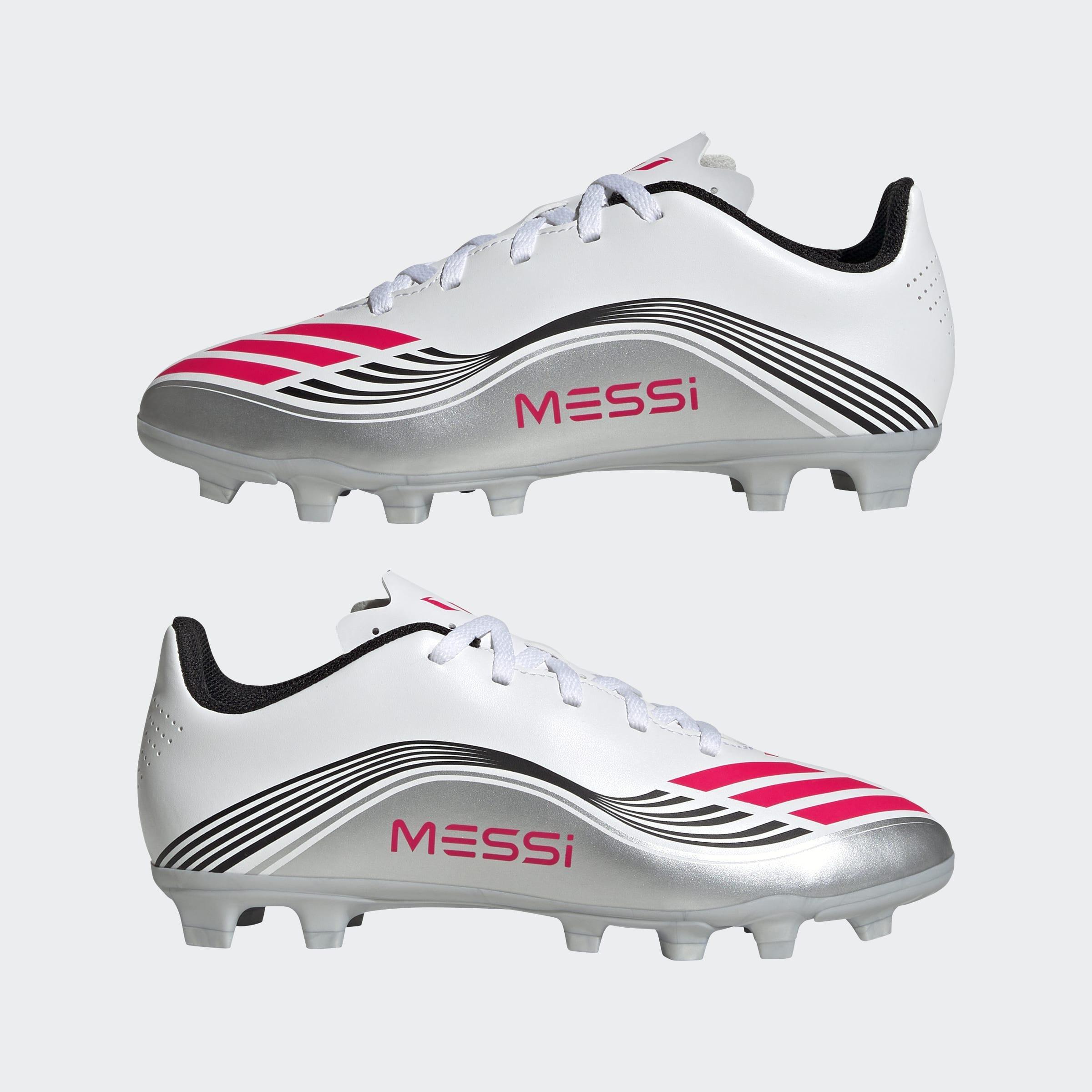 Kids Unisex F50 Messi Club Firm/Multi-Ground Boots, White, A901_ONE, large image number 6