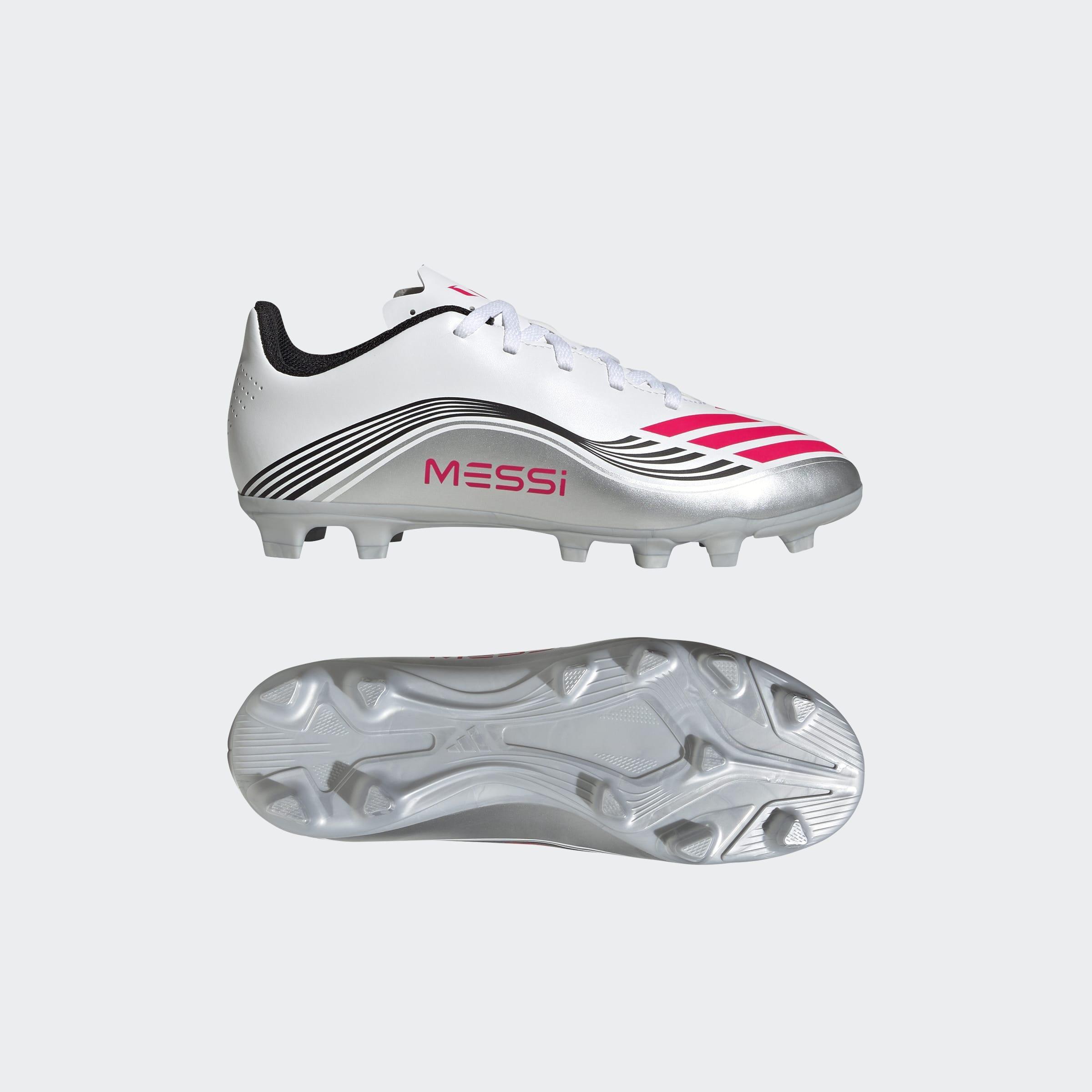 Kids Unisex F50 Messi Club Firm/Multi-Ground Boots, White, A901_ONE, large image number 9