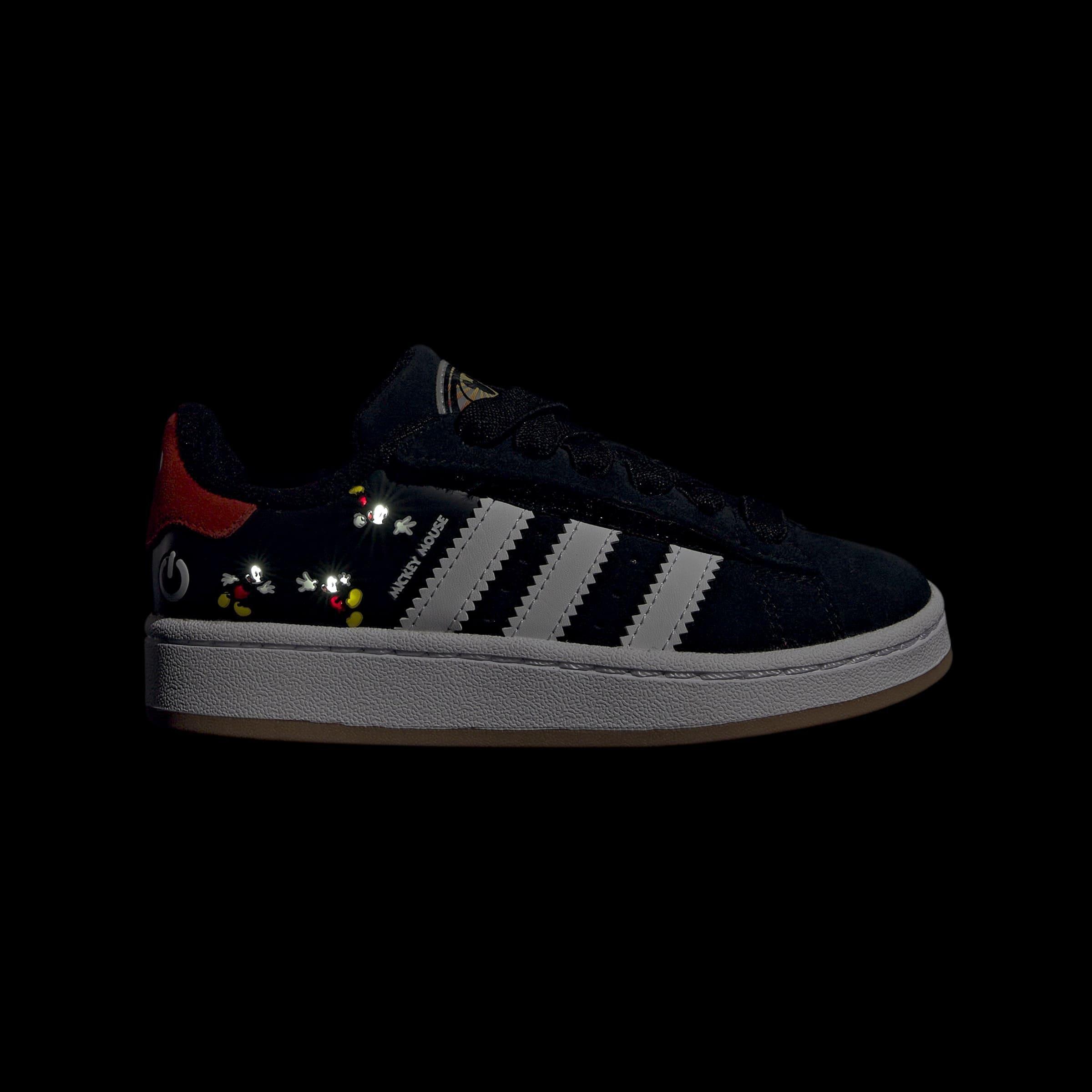 Kids Unisex Adidas Disney Mickey Mouse Campus 00S Led Lights Comfort Closure Elastic Lace Shoes, Black, A901_ONE, large image number 8