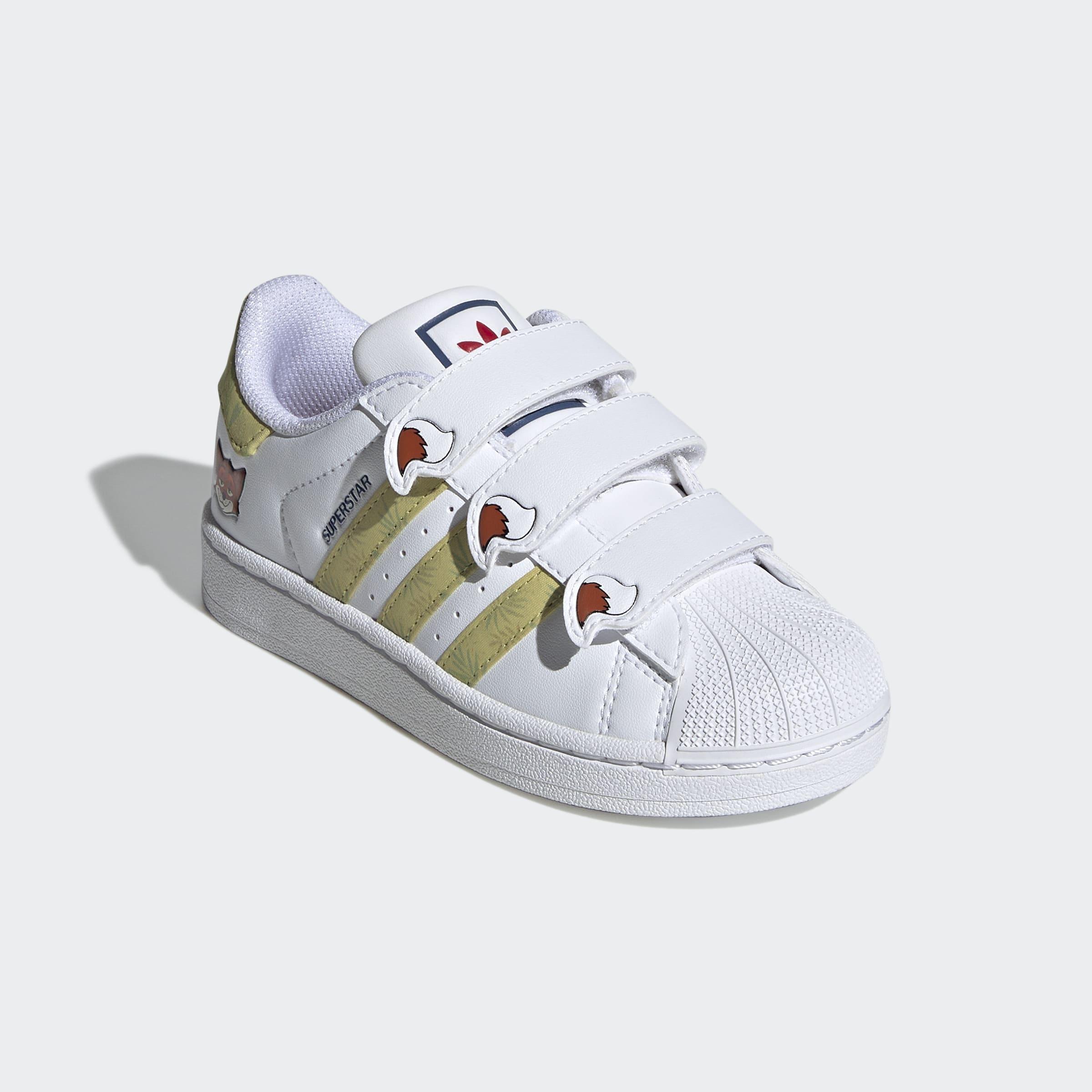 Kids Unisex Adidas Disney Zootopia Superstar II Comfort Closure Shoes, White, A901_ONE, medium