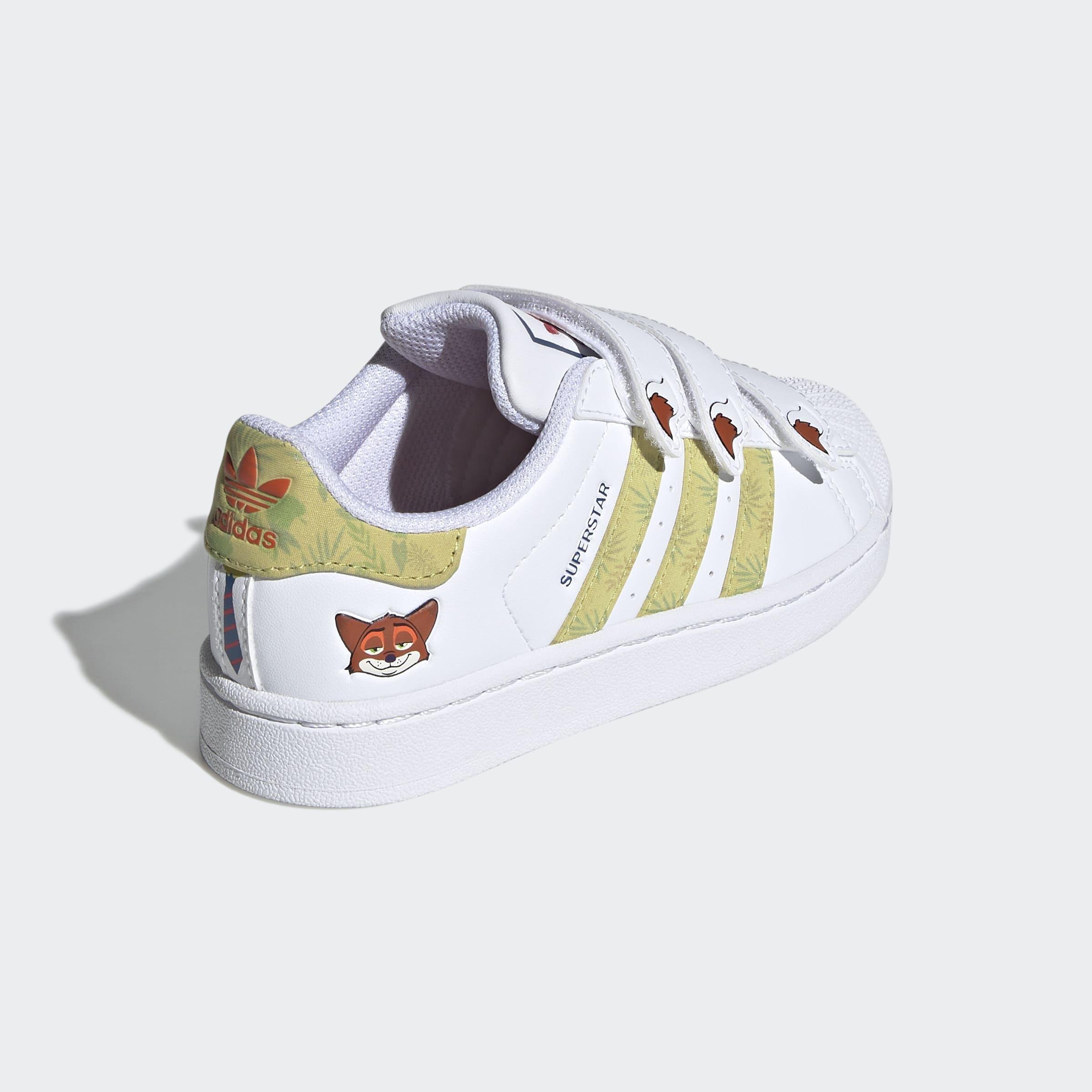 Kids Unisex Adidas Disney Zootopia Superstar II Comfort Closure Shoes, White, A901_ONE, large image number 3