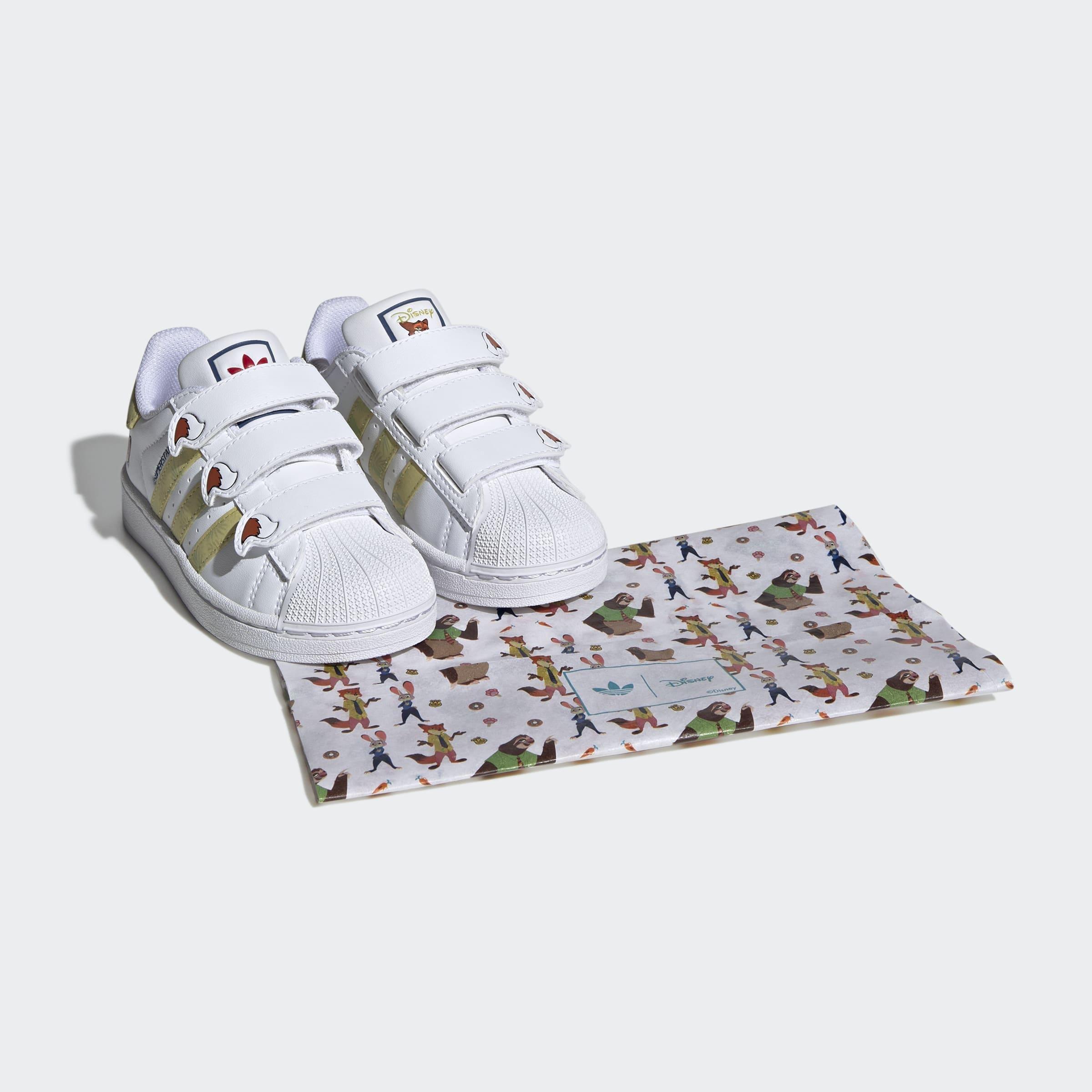 Kids Unisex Adidas Disney Zootopia Superstar II Comfort Closure Shoes, White, A901_ONE, large image number 8