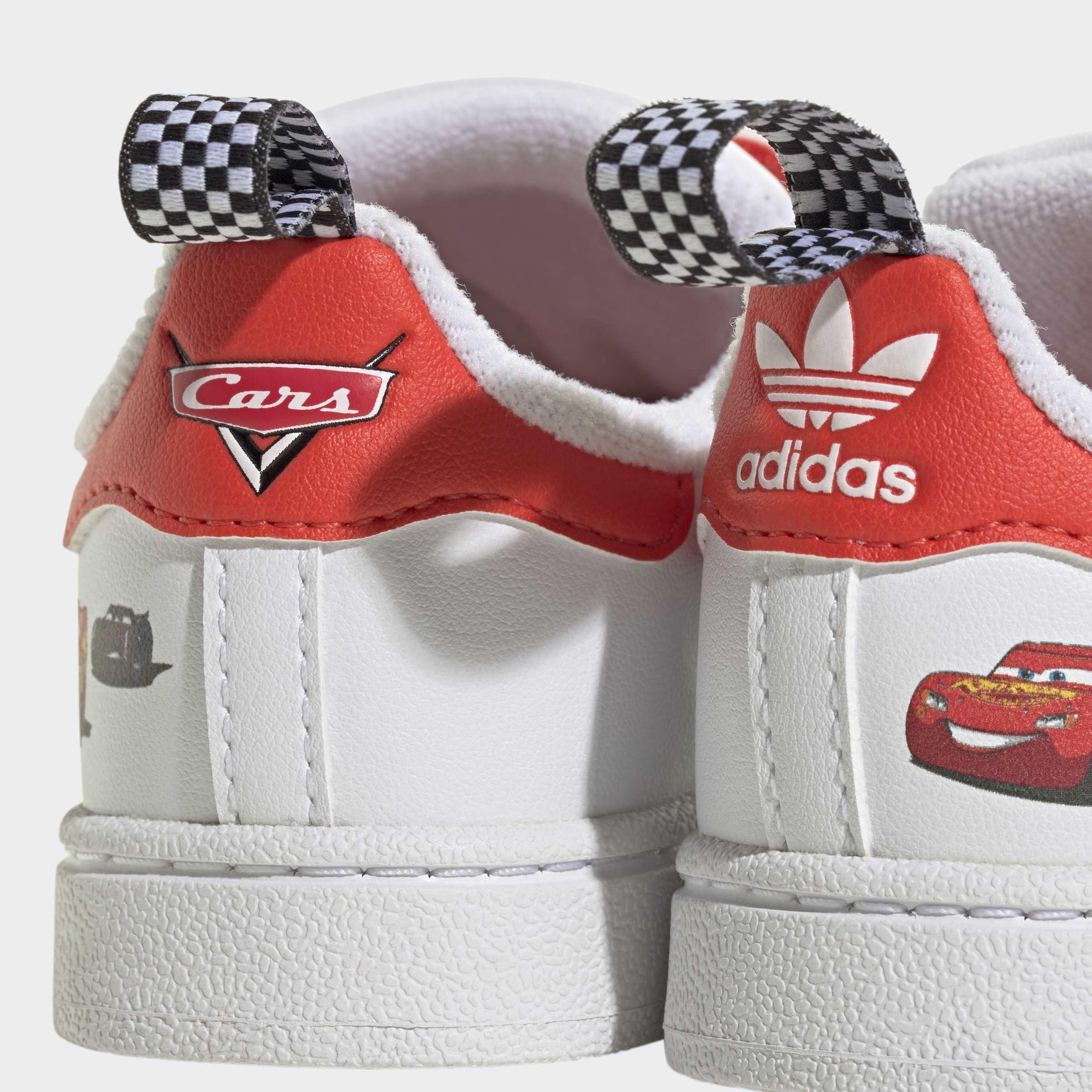 Kids Unisex Adidas Pixar Cars Superstar Ii Comfort Closure Shoes, White, A901_ONE, large image number 4