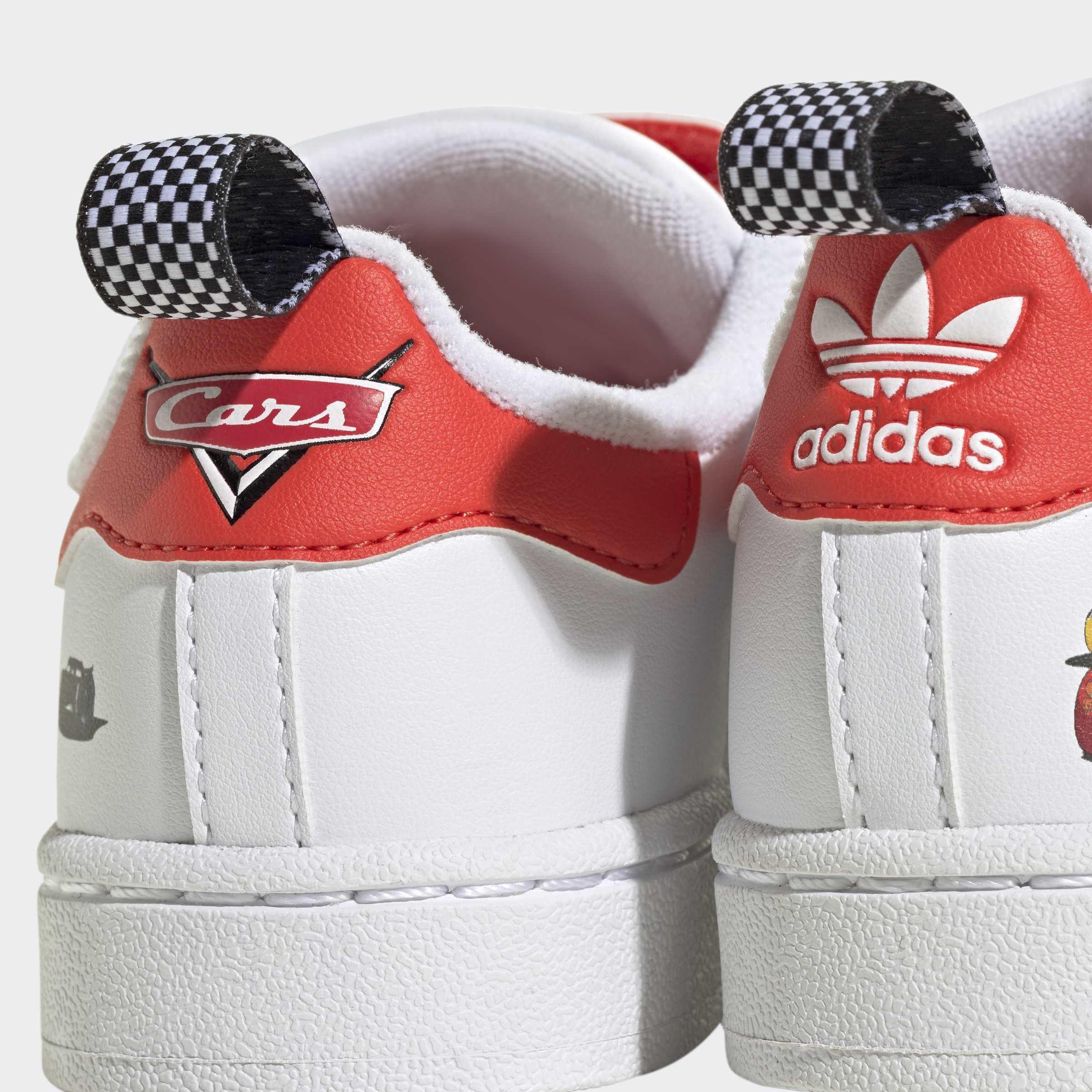 Kids Unisex Adidas Pixar Cars Superstar Ii Comfort Closure Shoes, White, A901_ONE, large image number 5