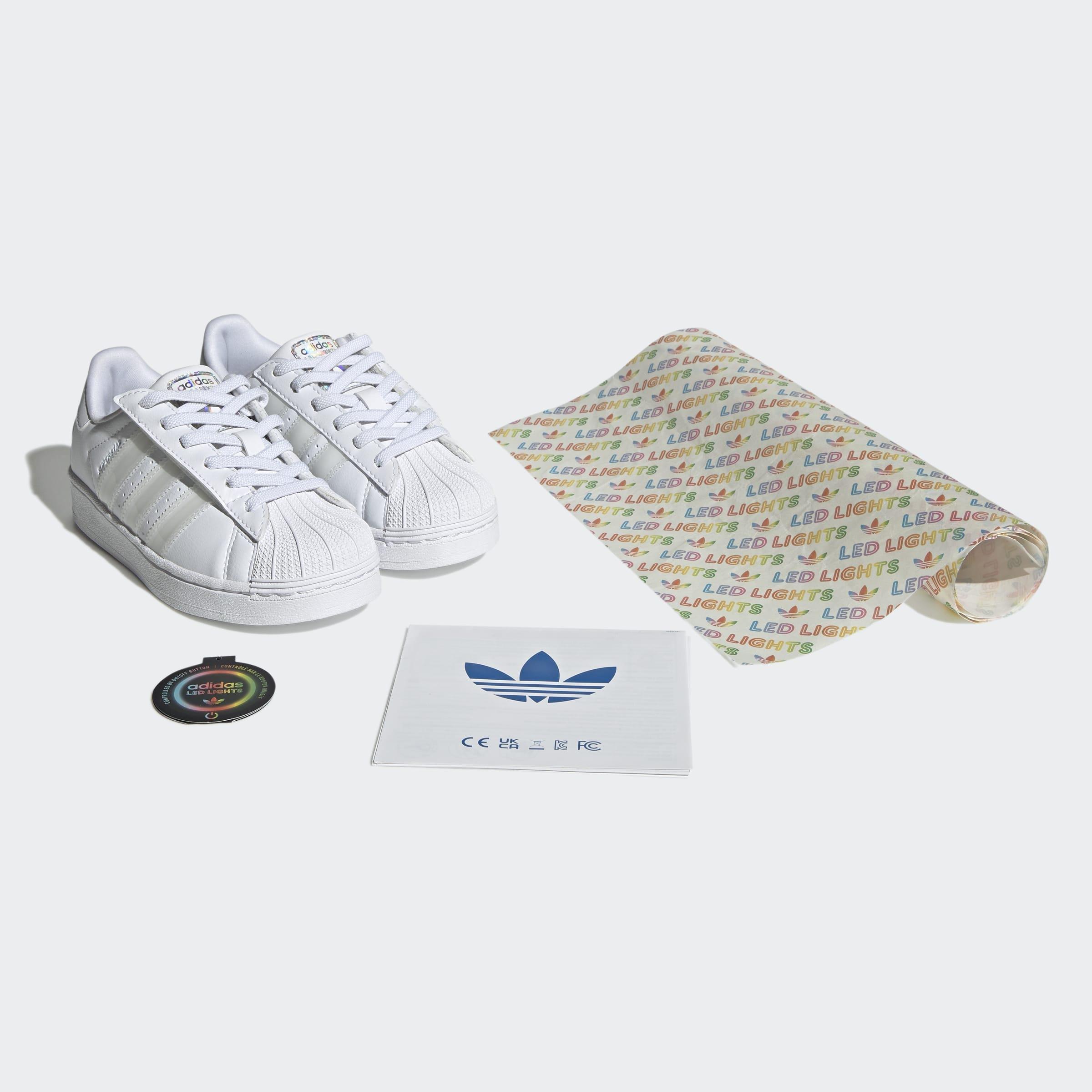 Kids Unisex Superstar Led Lights Comfort Closure Elastic Lace Shoes, White, A901_ONE, large image number 11