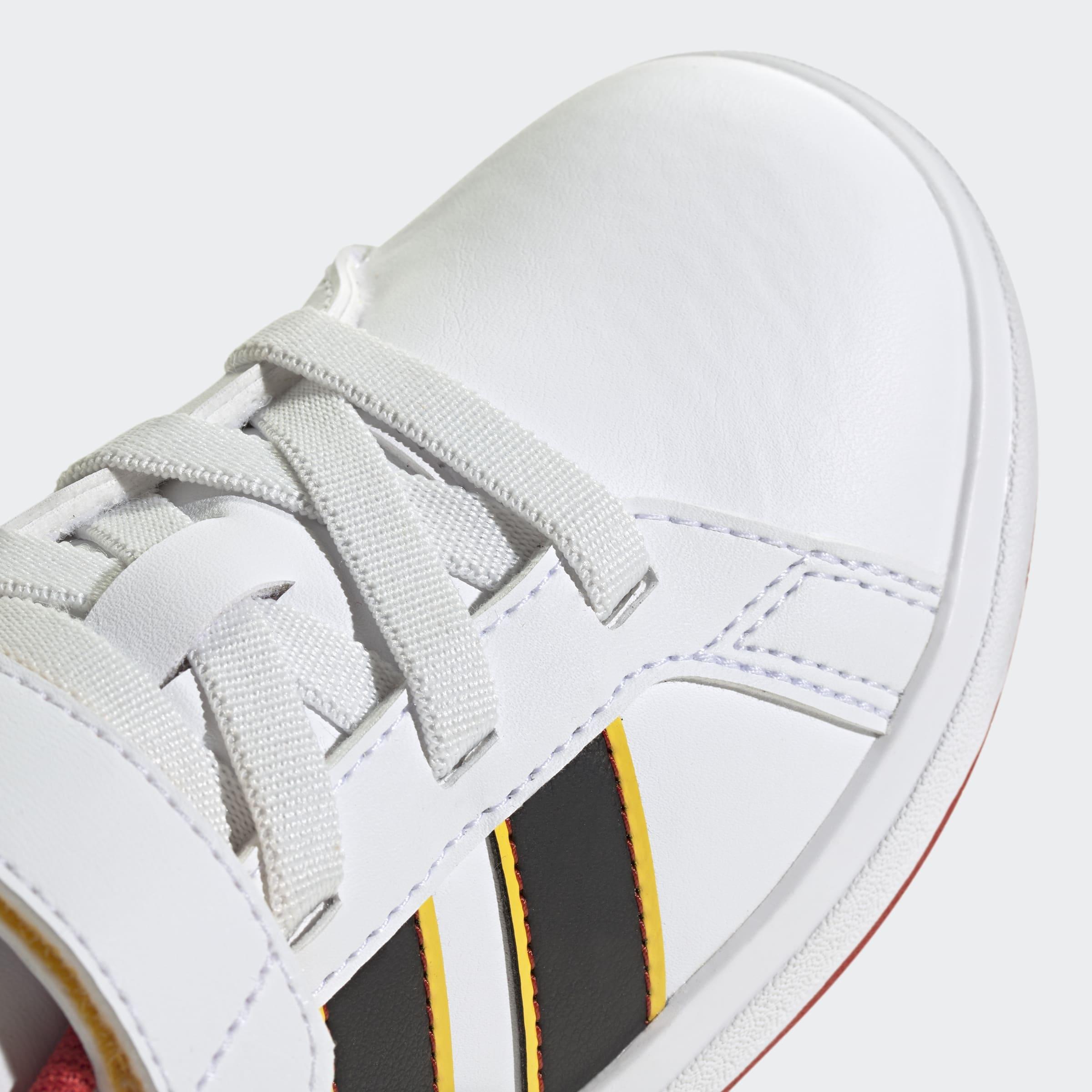 Kids Unisex adidas Disney Mickey Mouse Grand Court Shoes, White, A901_ONE, large image number 4
