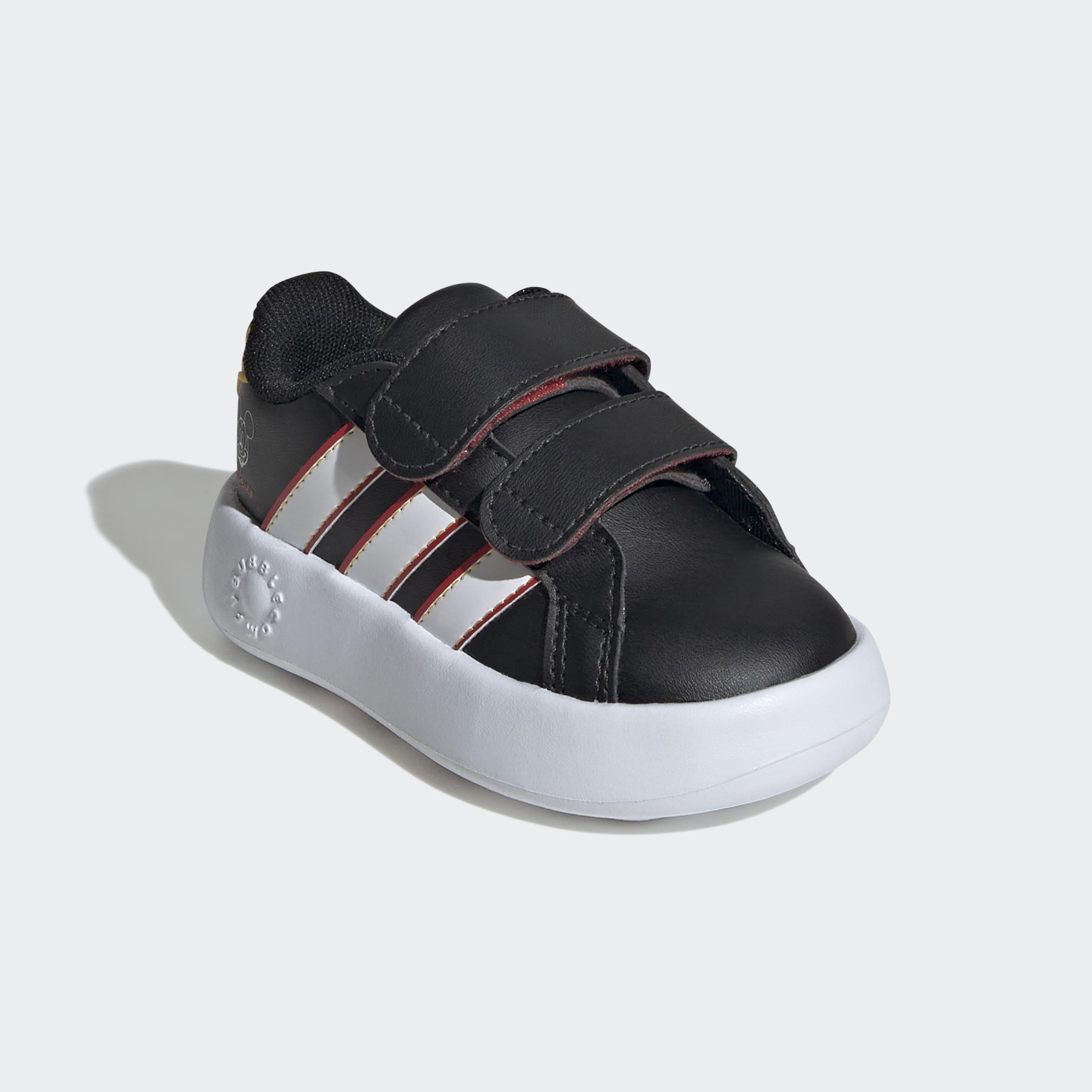 Kids Unisex adidas x Disney Mickey Mouse Grand Court Shoes, Black, A901_ONE, large image number 2