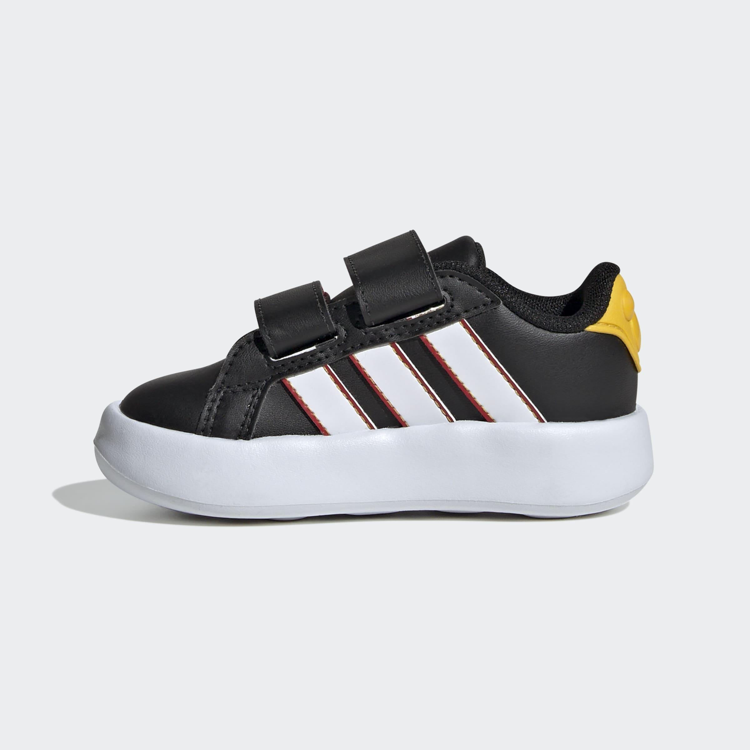 Kids Unisex adidas x Disney Mickey Mouse Grand Court Shoes, Black, A901_ONE, large image number 6