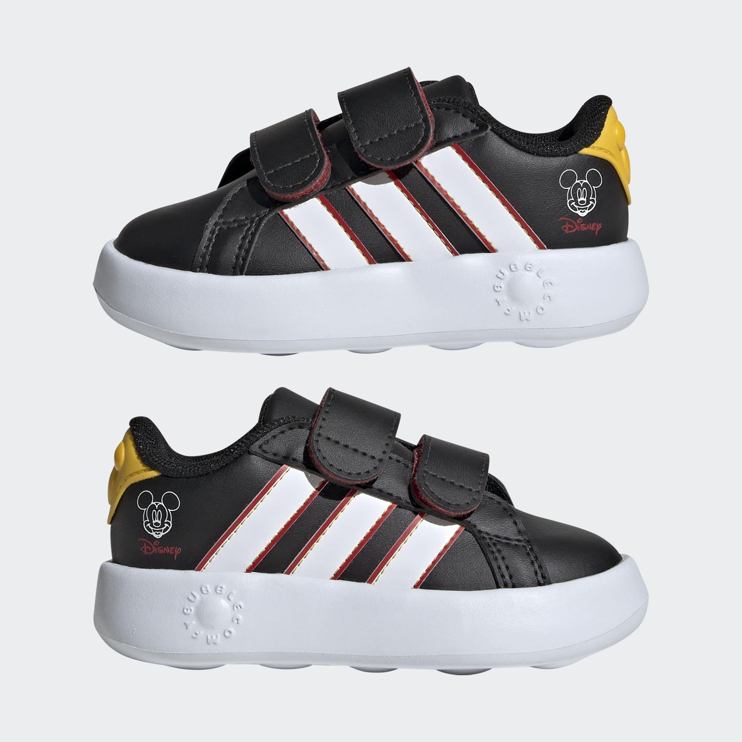 Kids Unisex adidas x Disney Mickey Mouse Grand Court Shoes, Black, A901_ONE, large image number 8
