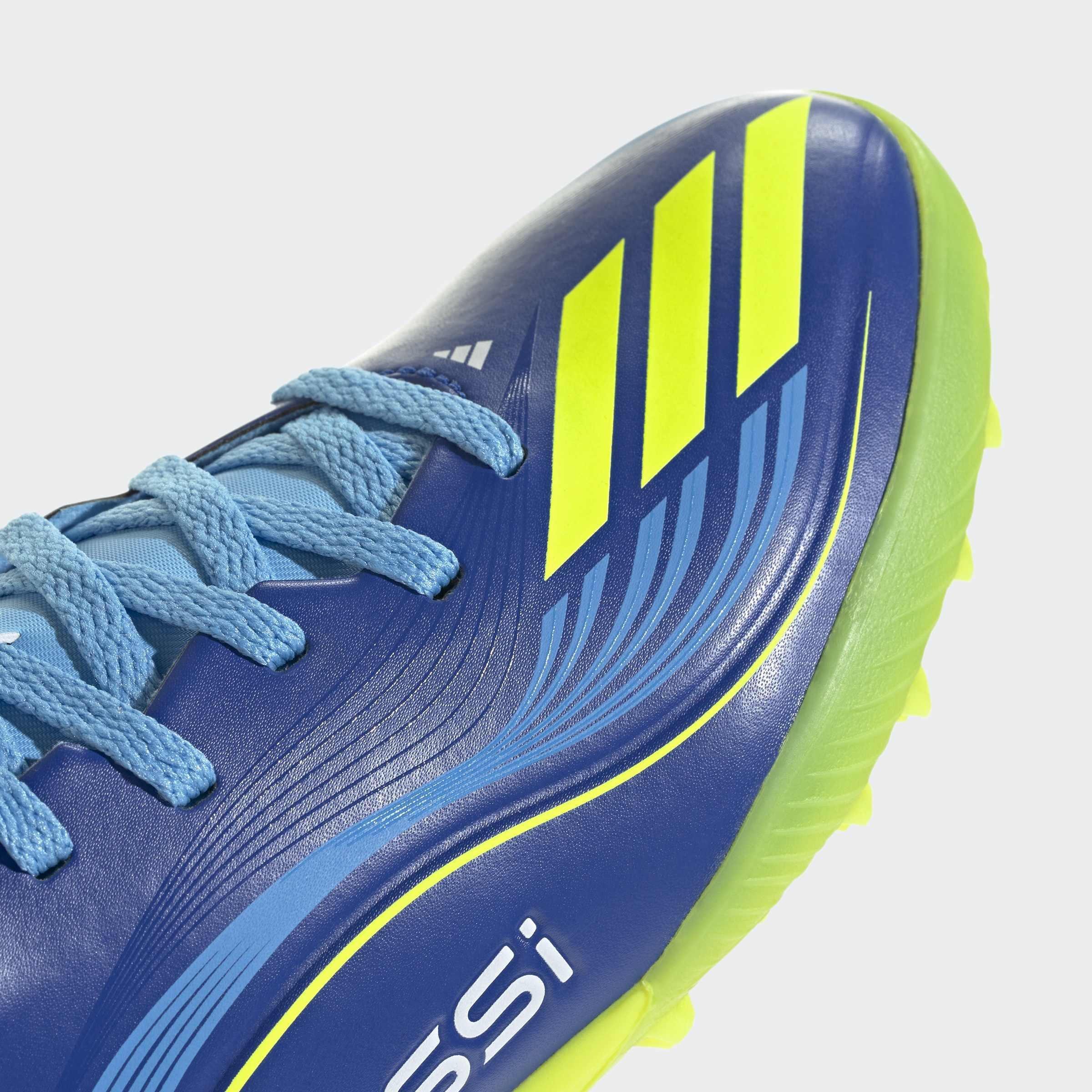Kids Unisex F50 Messi League Turf Boots, Blue, A901_ONE, large image number 4