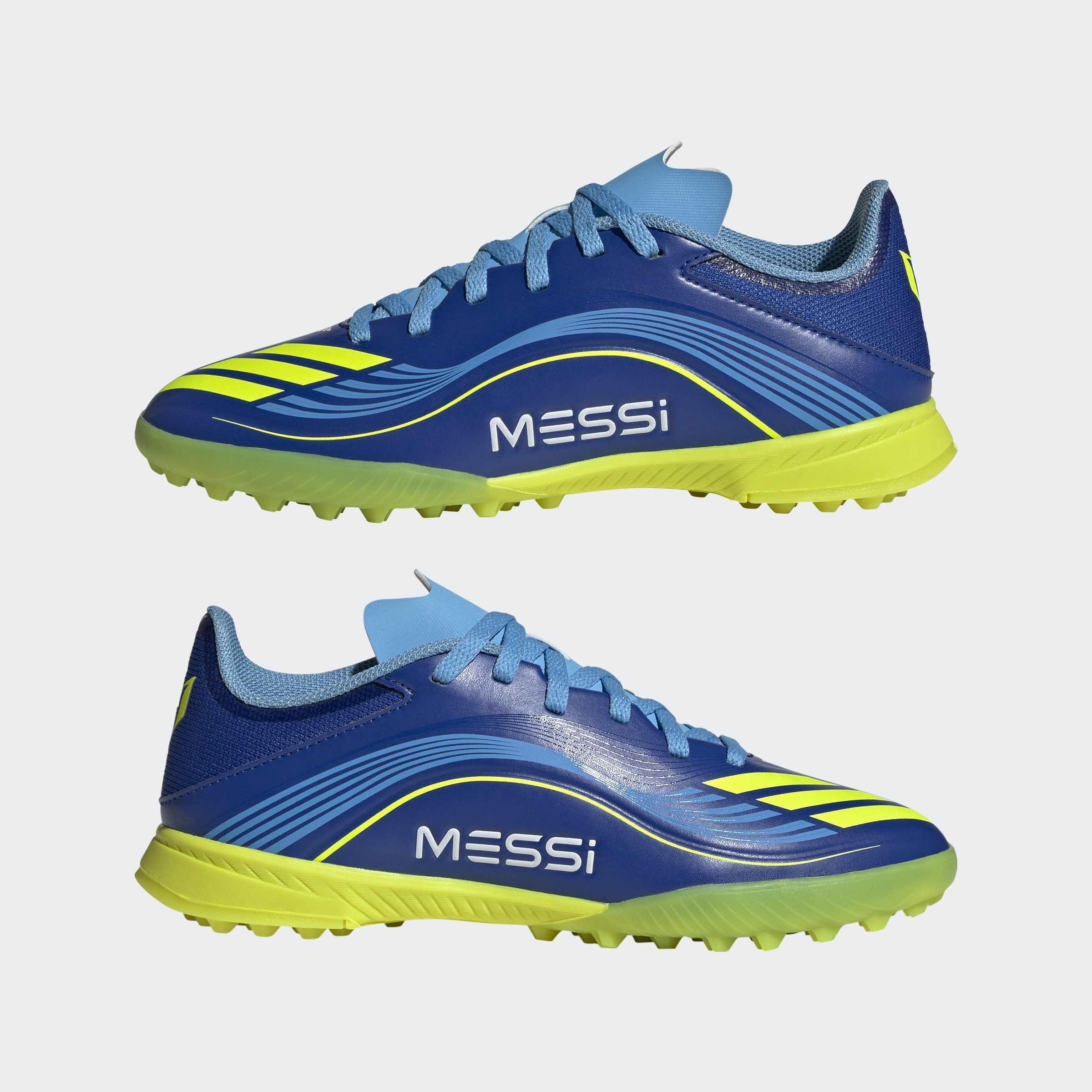 Kids Unisex F50 Messi League Turf Boots, Blue, A901_ONE, large image number 7