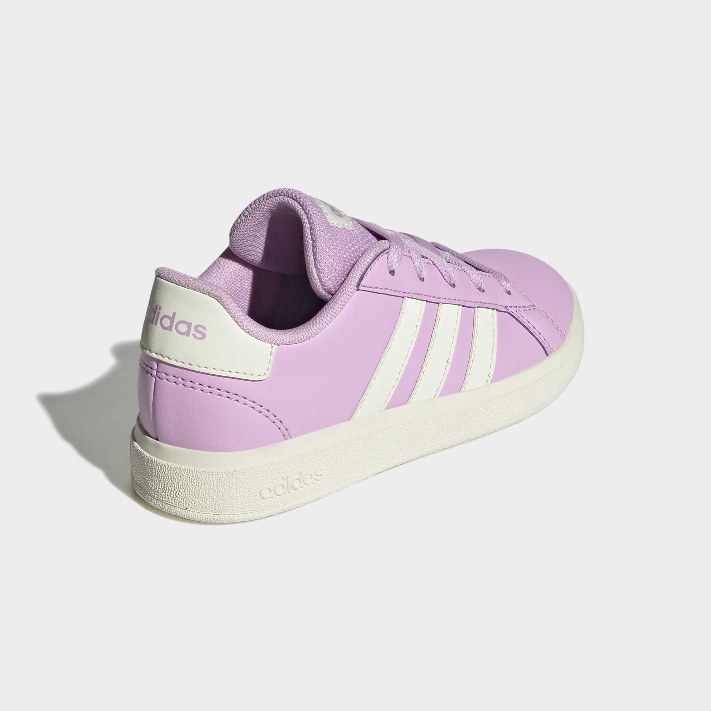 Kids Unisex Grand Court Lifestyle Tennis Lace-Up Shoes, Purple, A901_ONE, large image number 3