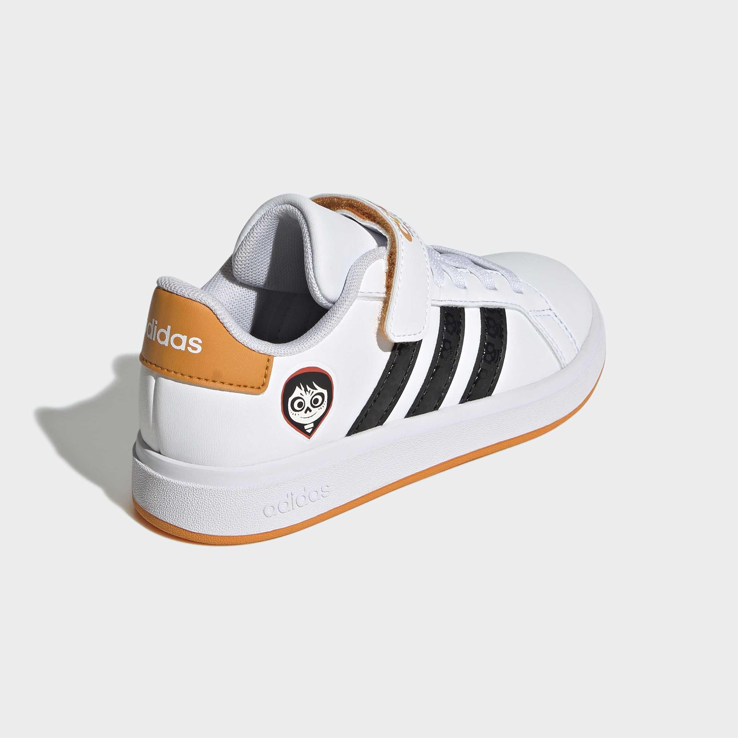 Kids Unisex Adidas Disney Coco Grand Court Shoes, White, A901_ONE, large image number 3