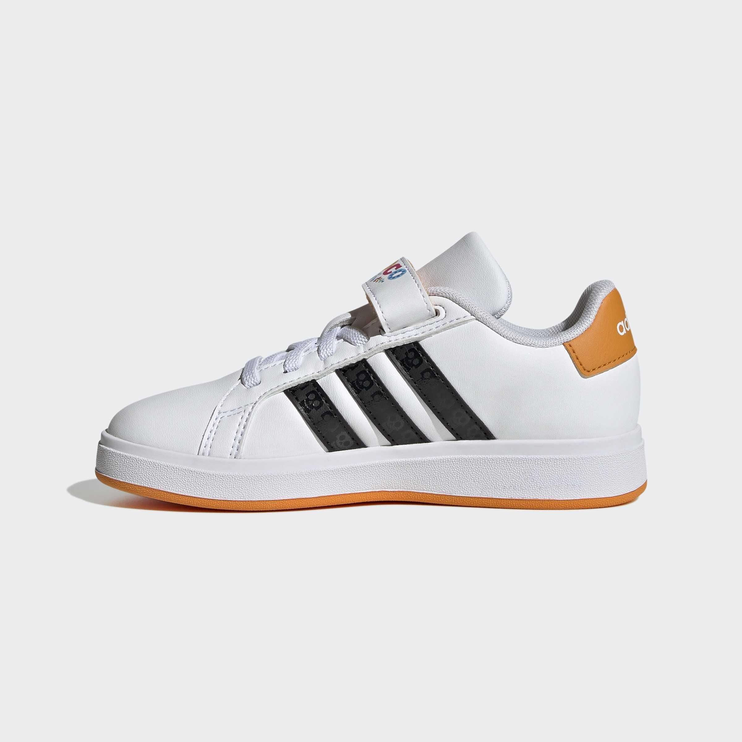 Kids Unisex Adidas Disney Coco Grand Court Shoes, White, A901_ONE, large image number 7