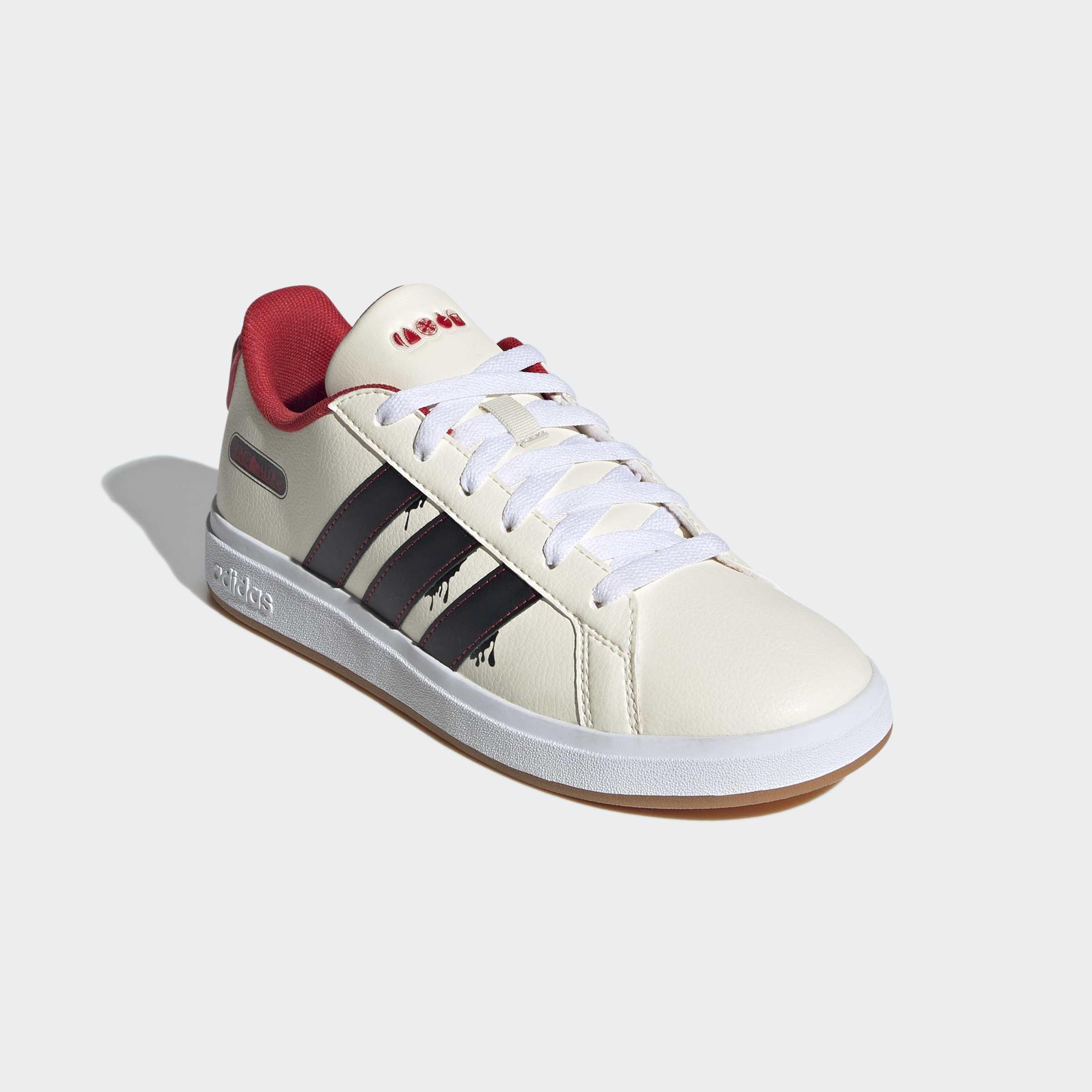 Kids Unisex Adidas 20th Century Fox Home Alone Grand Court Shoes, Beige, A901_ONE, large image number 2
