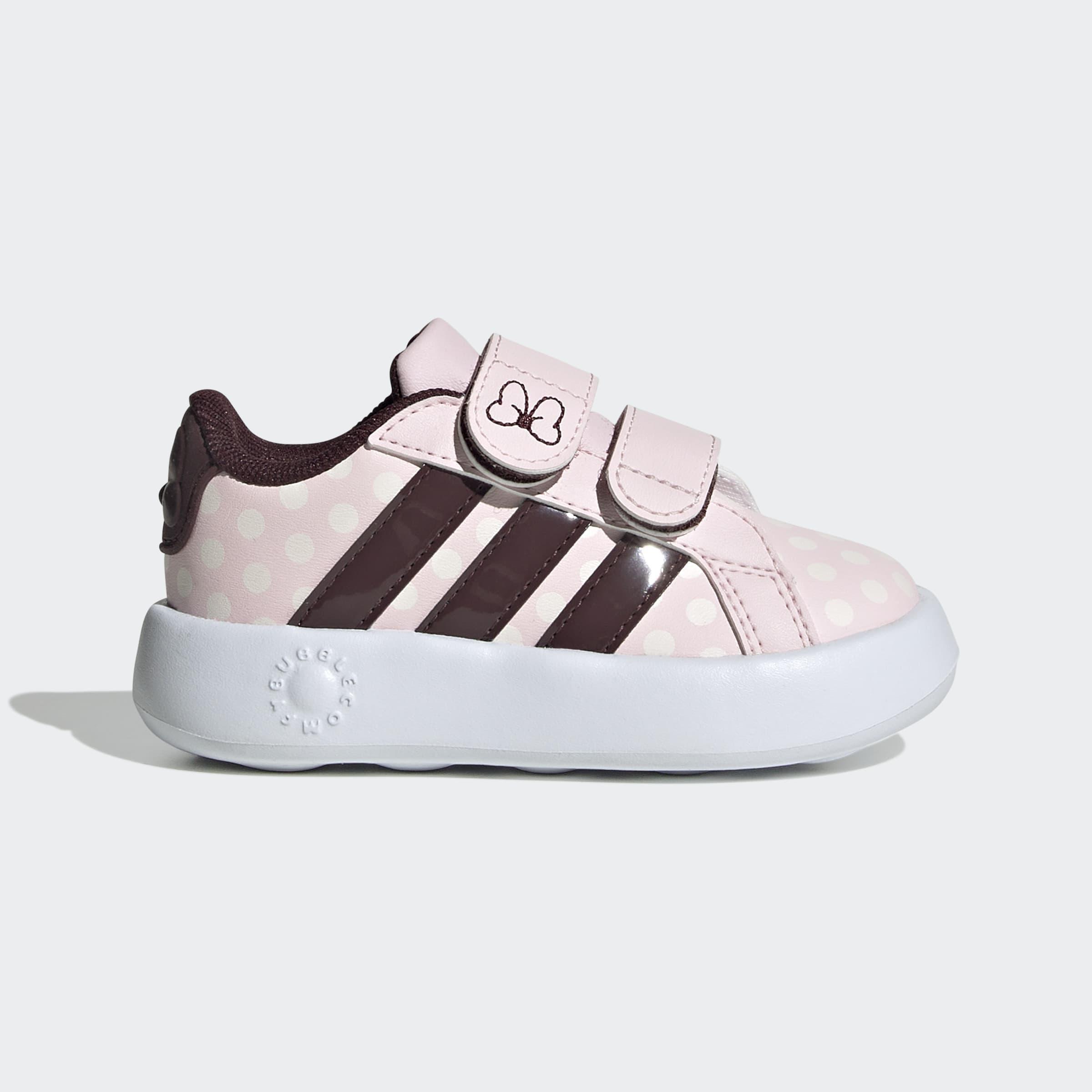 Kids Unisex Adidas Disney Minnie Mouse Grand Court Shoes, Pink, A901_ONE, large image number 0