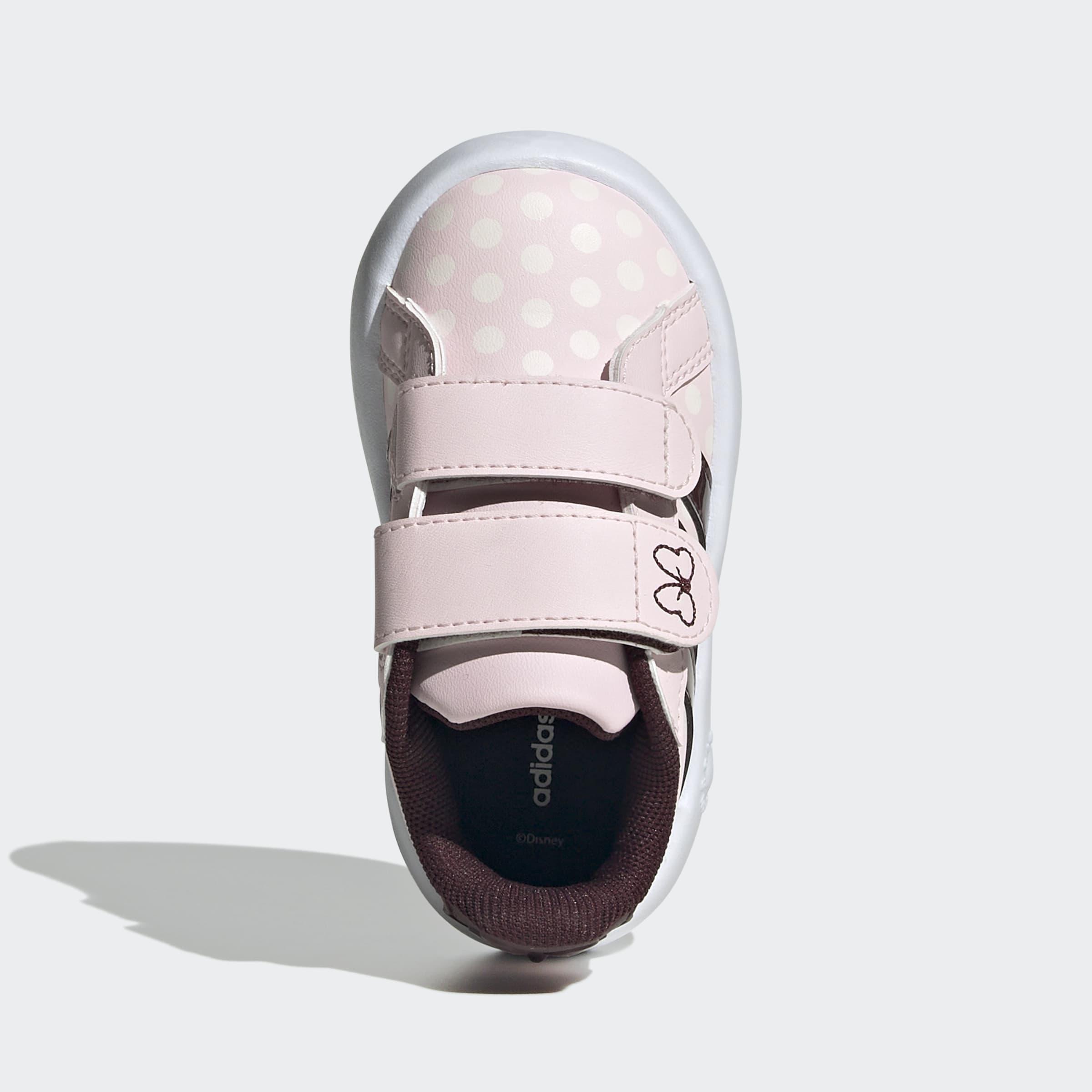 Kids Unisex Adidas Disney Minnie Mouse Grand Court Shoes, Pink, A901_ONE, large image number 1