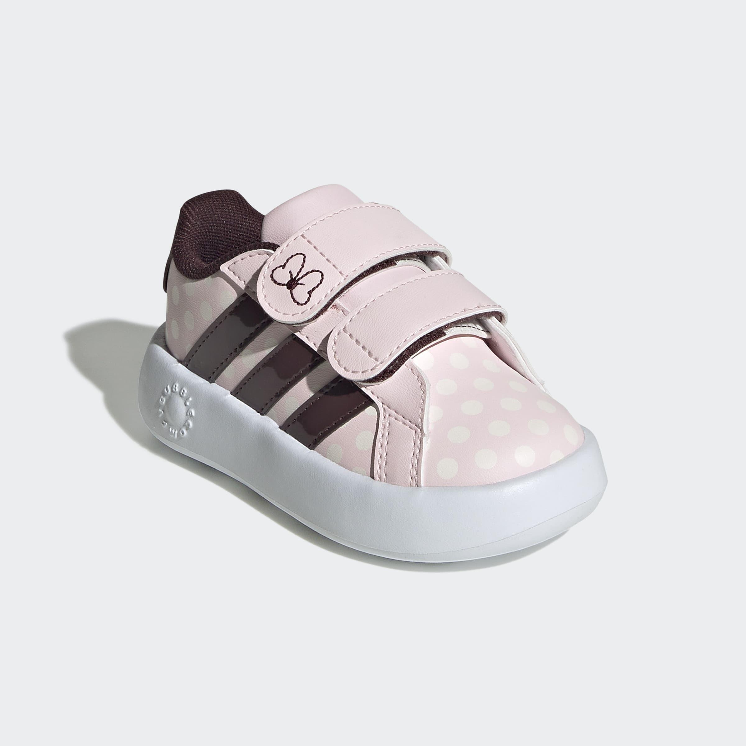 Kids Unisex Adidas Disney Minnie Mouse Grand Court Shoes, Pink, A901_ONE, large image number 2