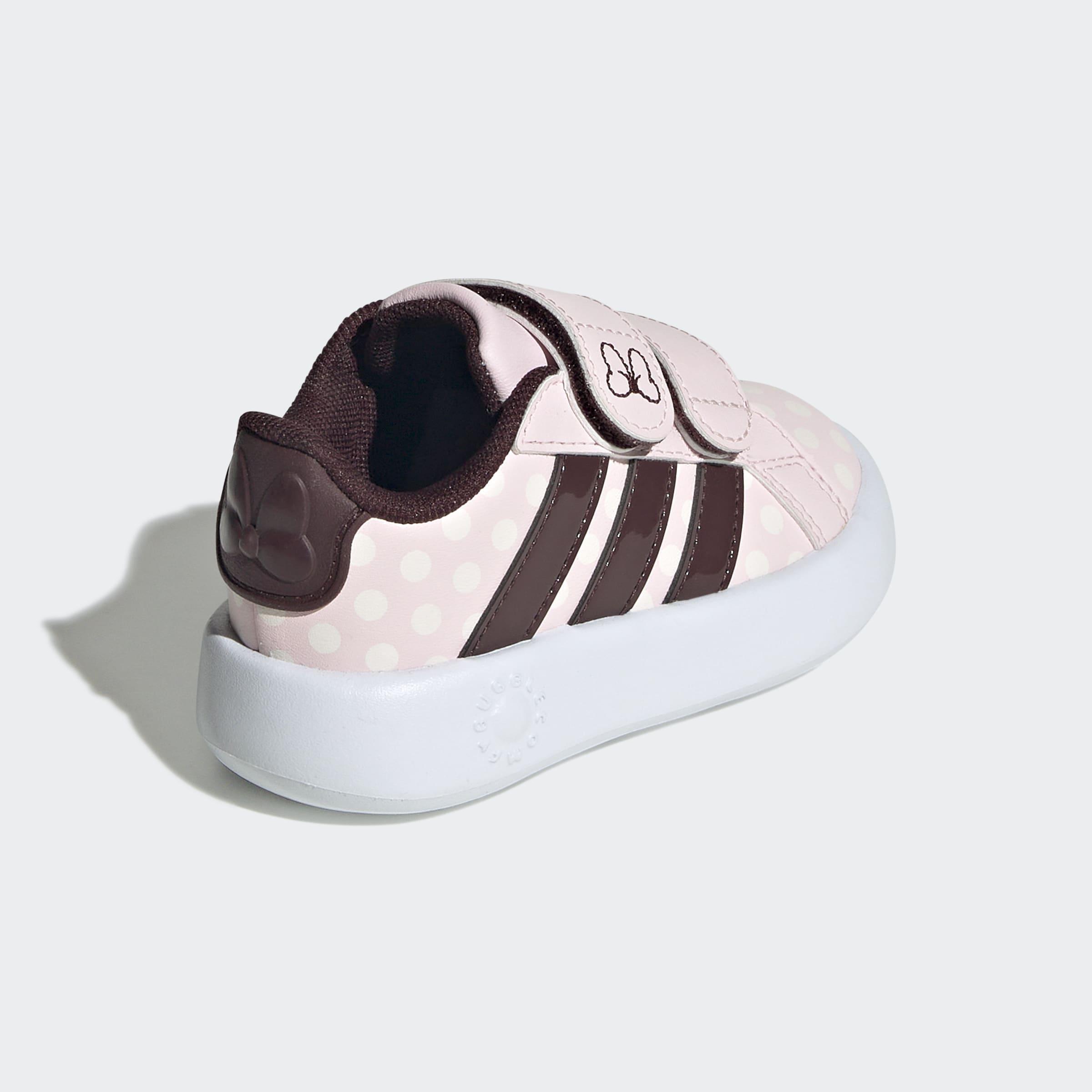 Kids Unisex Adidas Disney Minnie Mouse Grand Court Shoes, Pink, A901_ONE, large image number 3