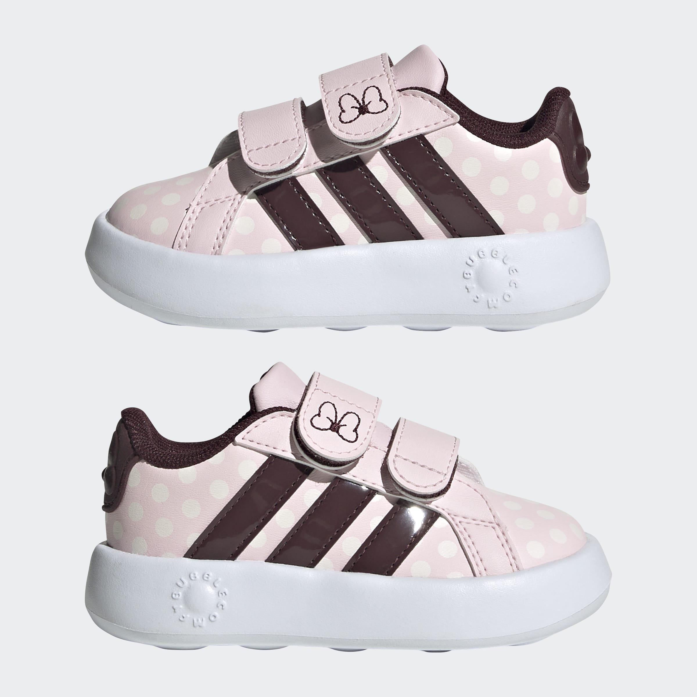 Kids Unisex Adidas Disney Minnie Mouse Grand Court Shoes, Pink, A901_ONE, large image number 6