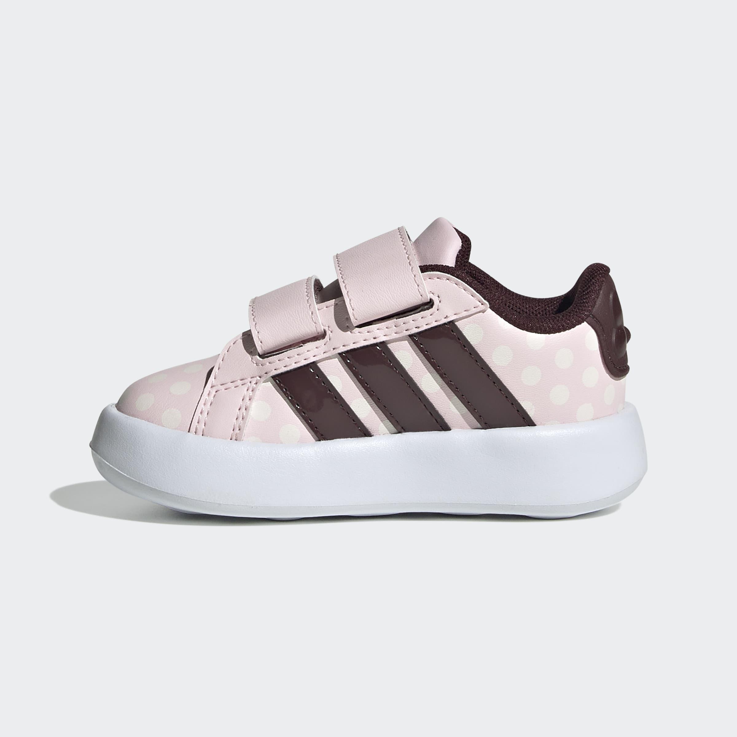 Kids Unisex Adidas Disney Minnie Mouse Grand Court Shoes, Pink, A901_ONE, large image number 8