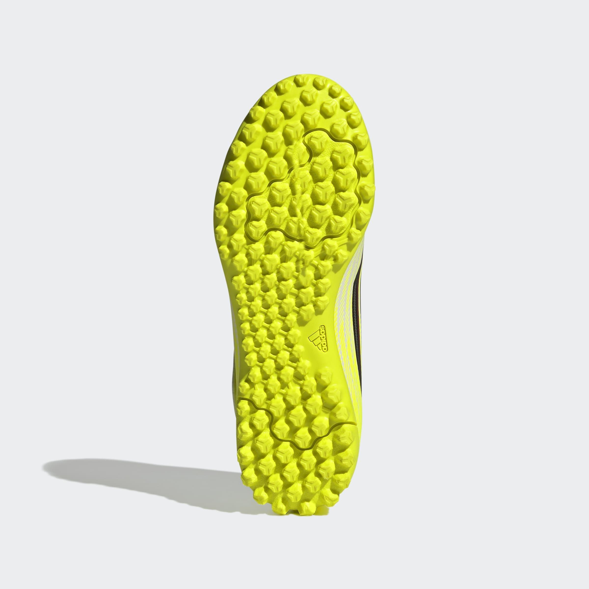 Kids Unisex F50 Club Velcro Turf Football Shoes, Yellow, A901_ONE, large image number 7