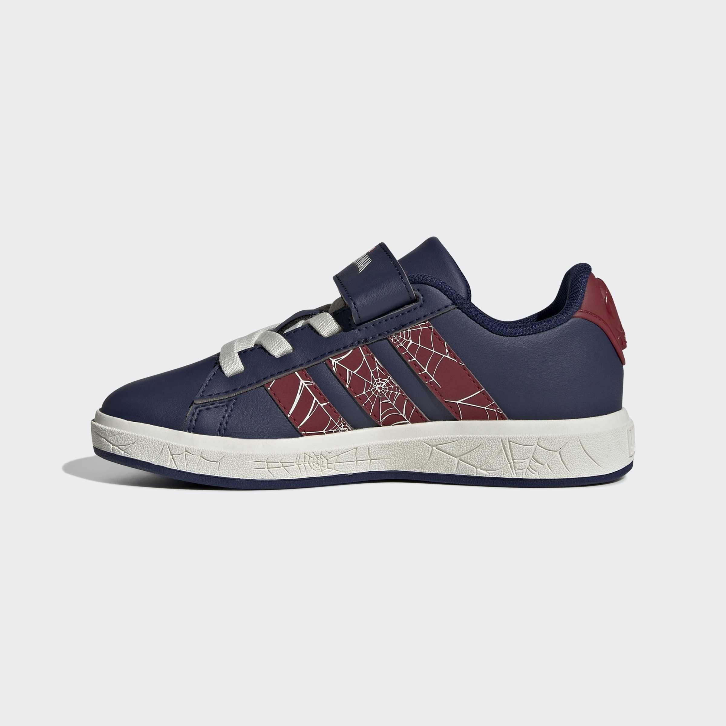 Kids Unisex adidas Marvel Spider-Man Grand Court Shoes, Blue, A901_ONE, large image number 8
