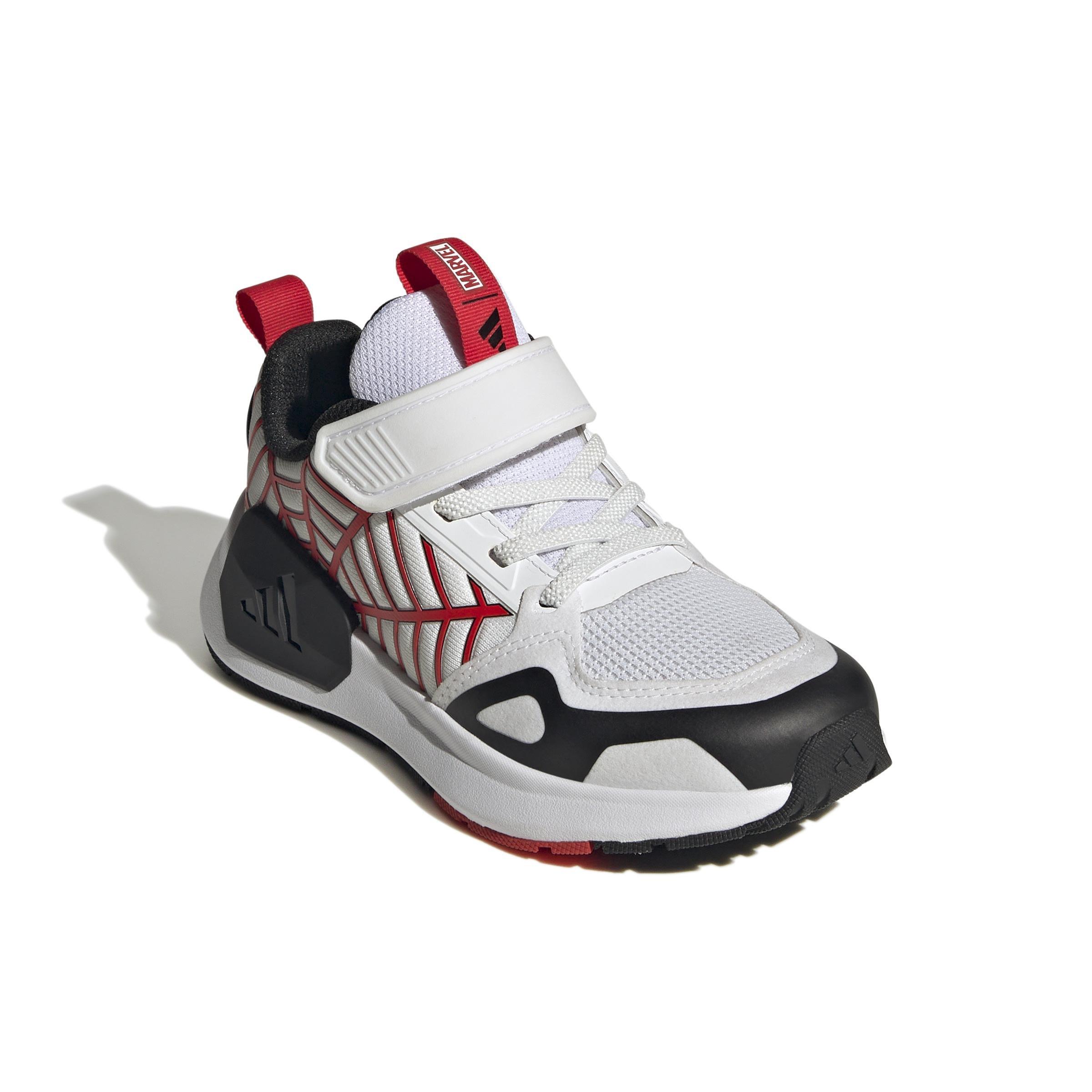 Kids Unisex Adidas Marvel Spider-Man Runner Shoes, White, A901_ONE, large image number 4