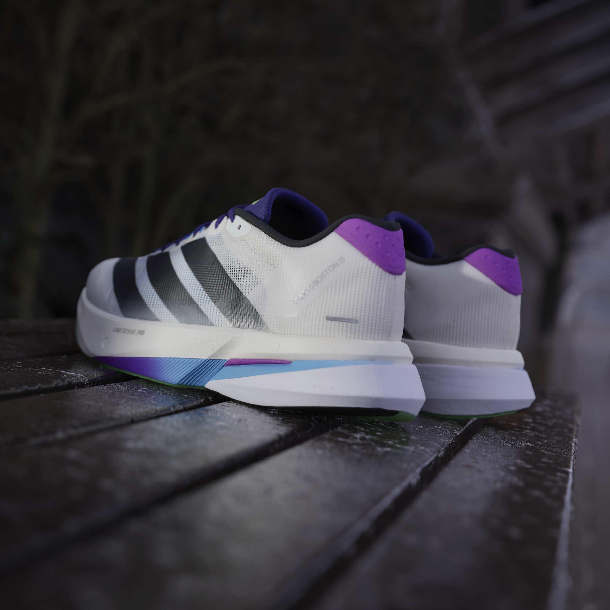 Adizero Boston 13 Shoes, White, A901_ONE, large image number 12