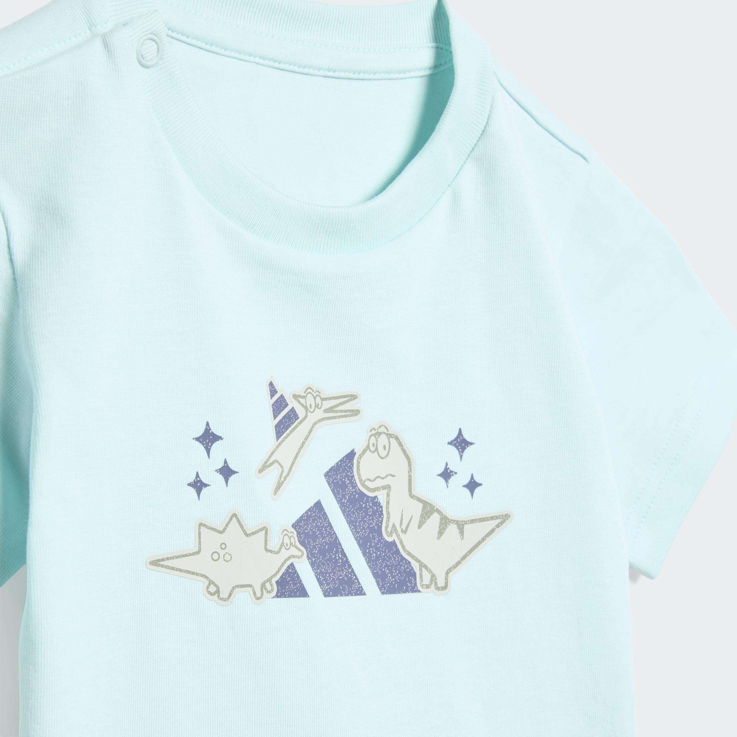 Kids Adiraptor Graphic T-Shirt, Green, A901_ONE, large image number 2