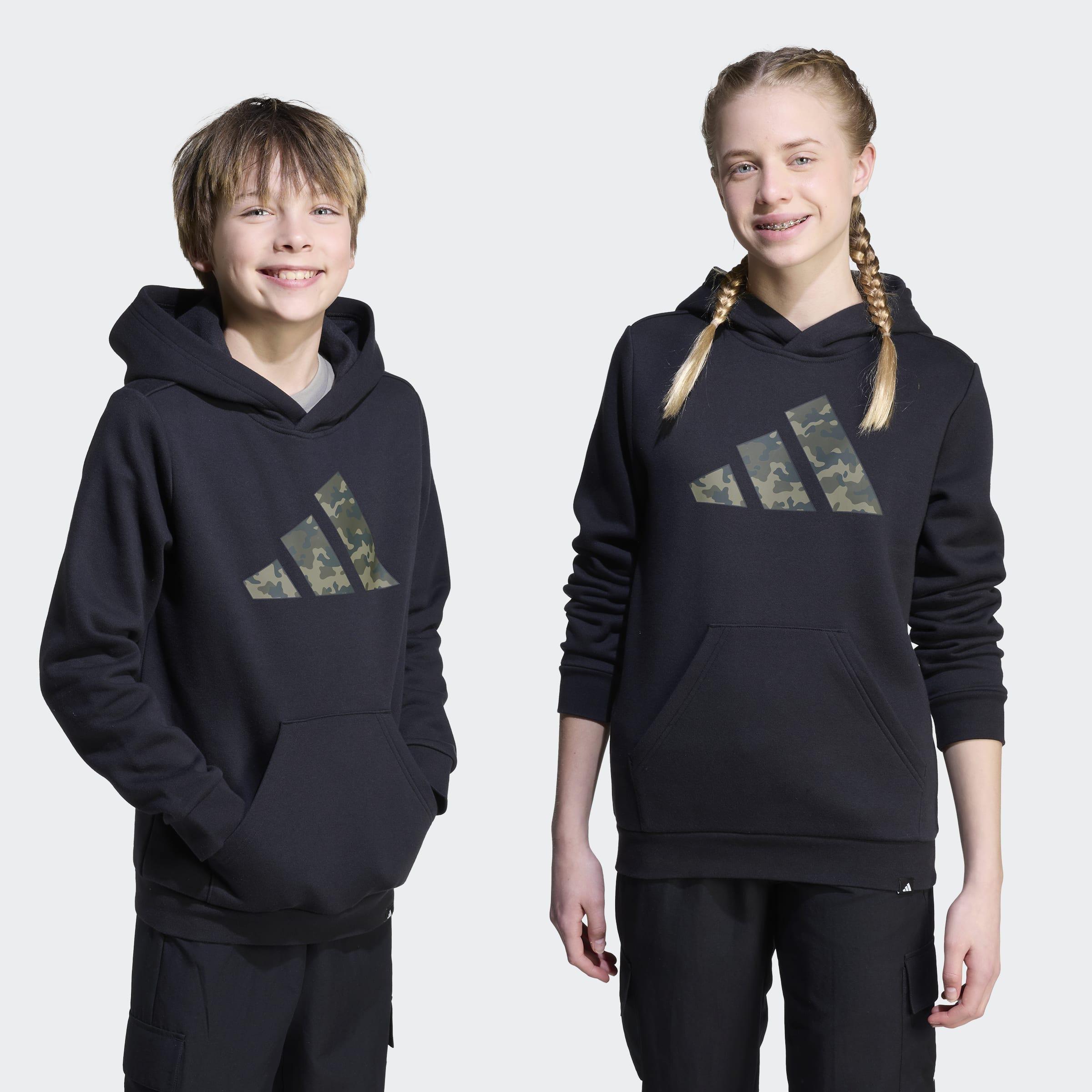 Kids Unisex Camo Graphic Hoodie, Black, A901_ONE, large image number 5