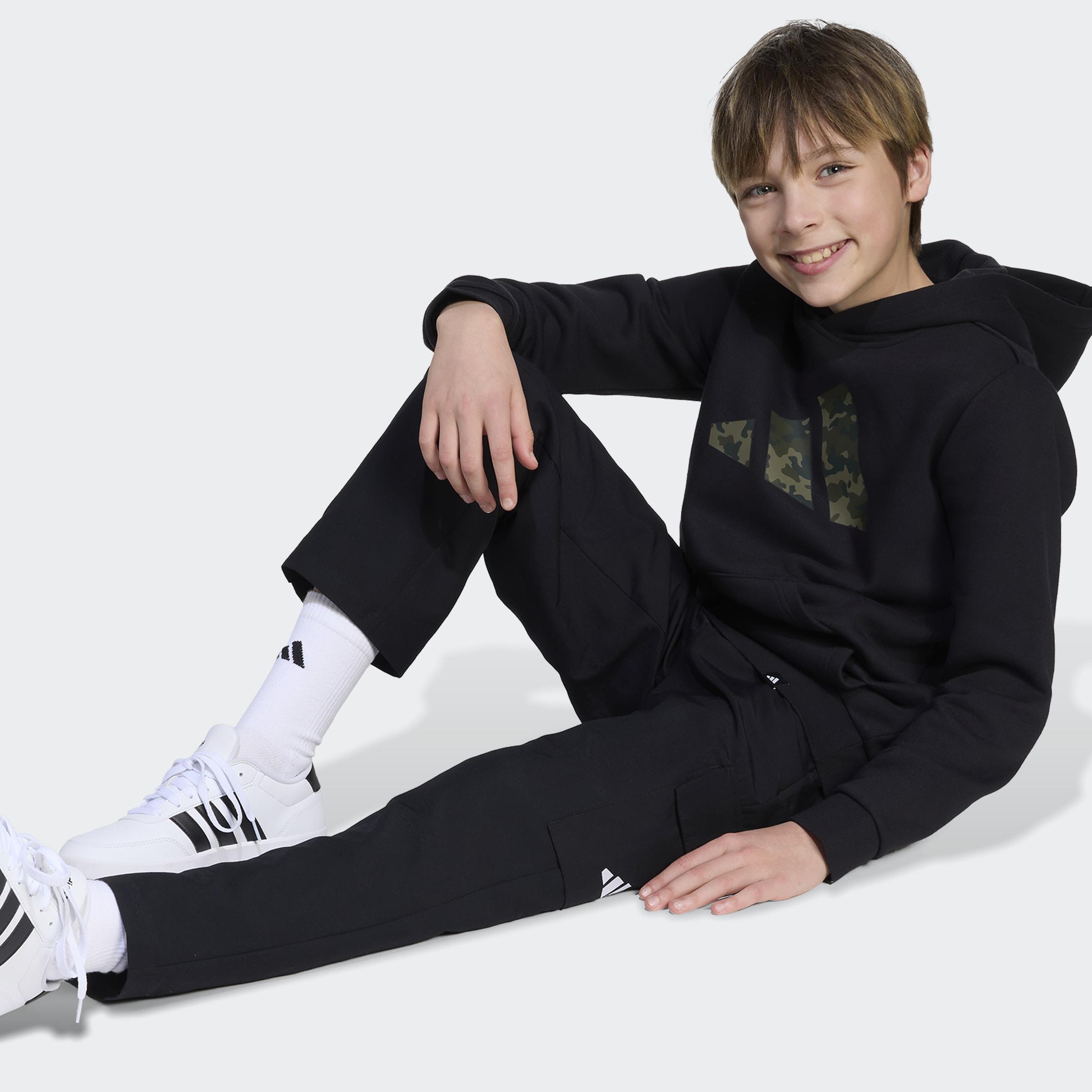 Kids Unisex Camo Graphic Hoodie, Black, A901_ONE, large image number 7