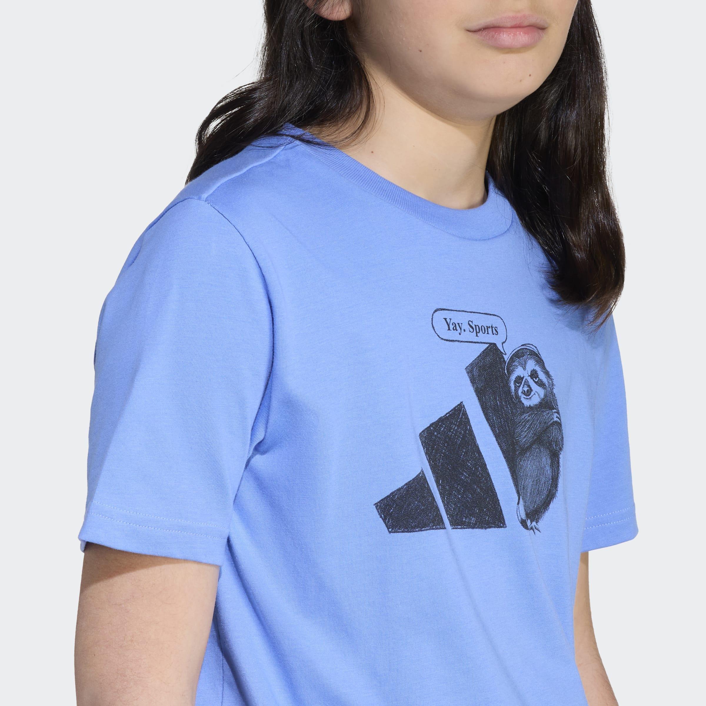 Kids Unisex Sports Graphic T-Shirt, Blue, A901_ONE, large image number 2