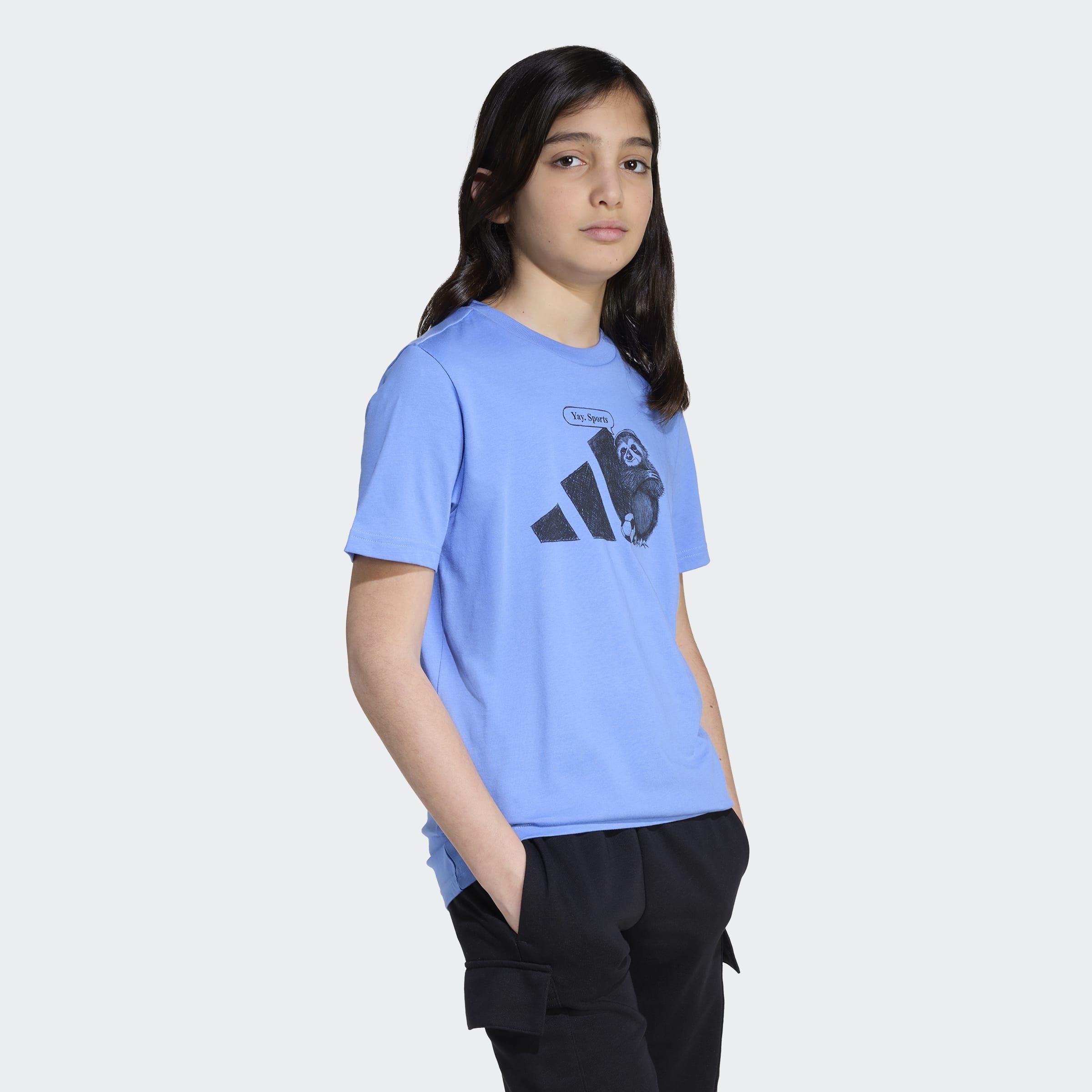Kids Unisex Sports Graphic T-Shirt, Blue, A901_ONE, large image number 4