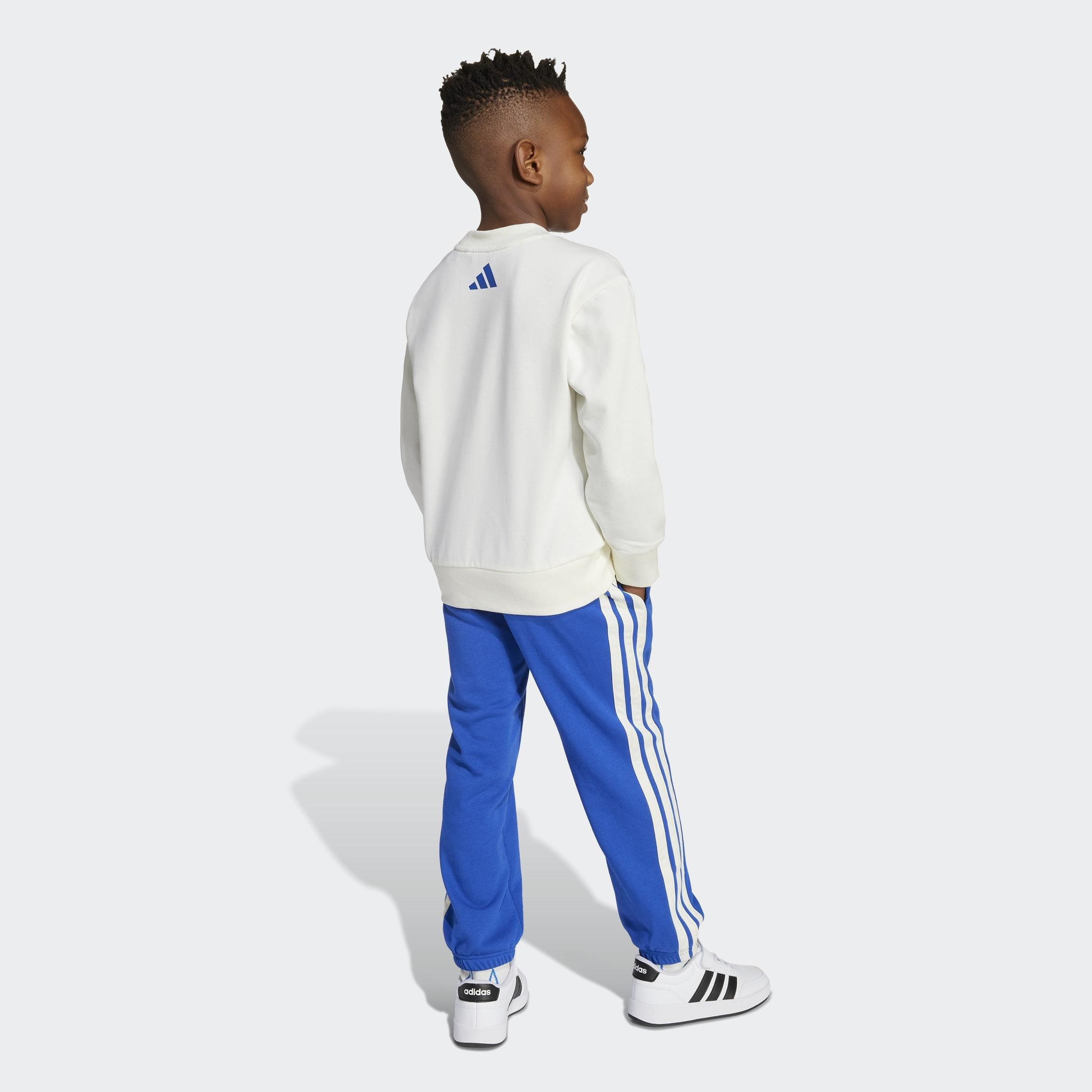 Kids Unisex Seasonal Essentials Adiraptor Fleece Jogger Set Little, White, A901_ONE, large image number 2