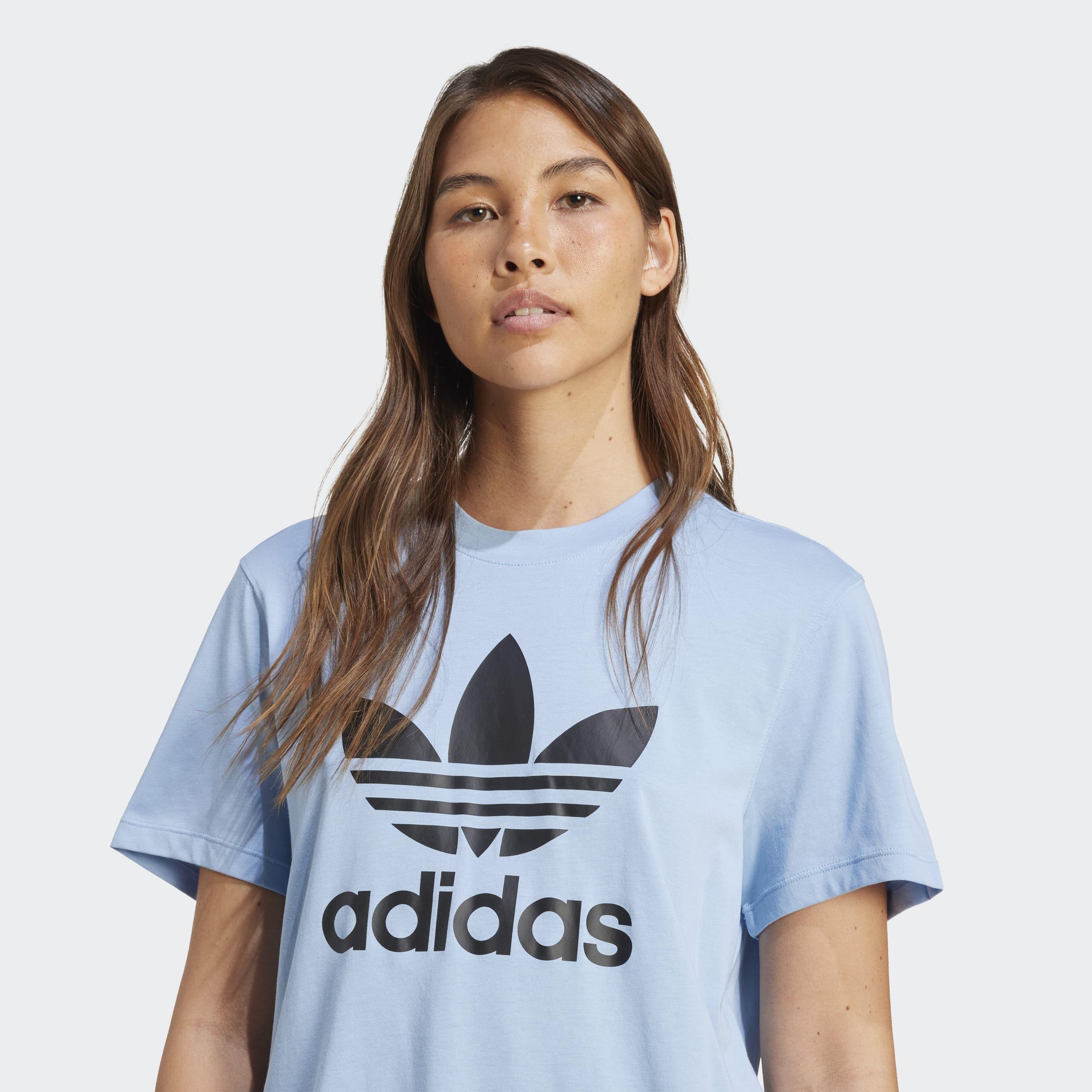 Adicolor Trefoil Boxy T-Shirt, Blue, A901_ONE, large image number 3