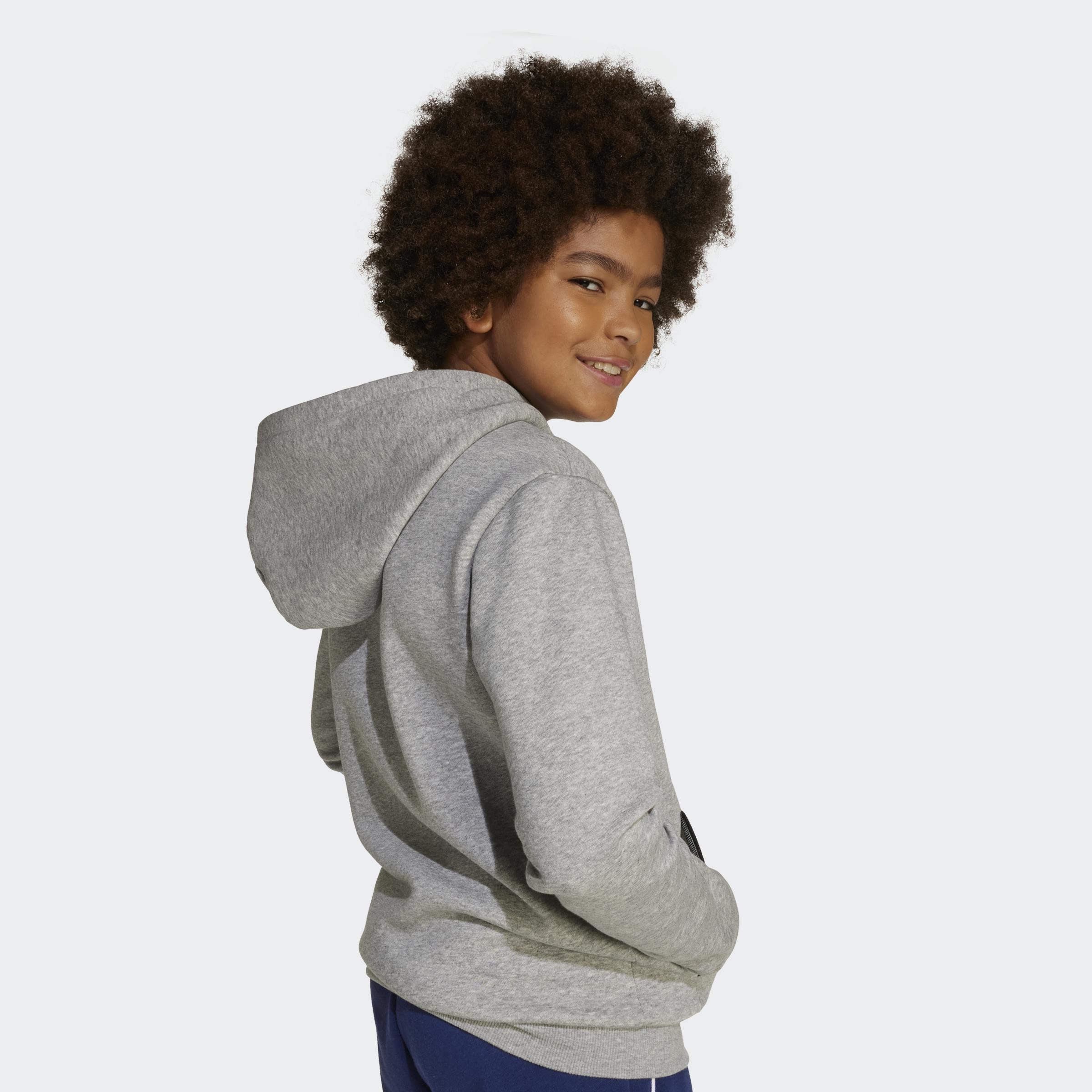 Kids Unisex Seasonals Essentials Collegiate Typography Hoodie, Grey, A901_ONE, large image number 4