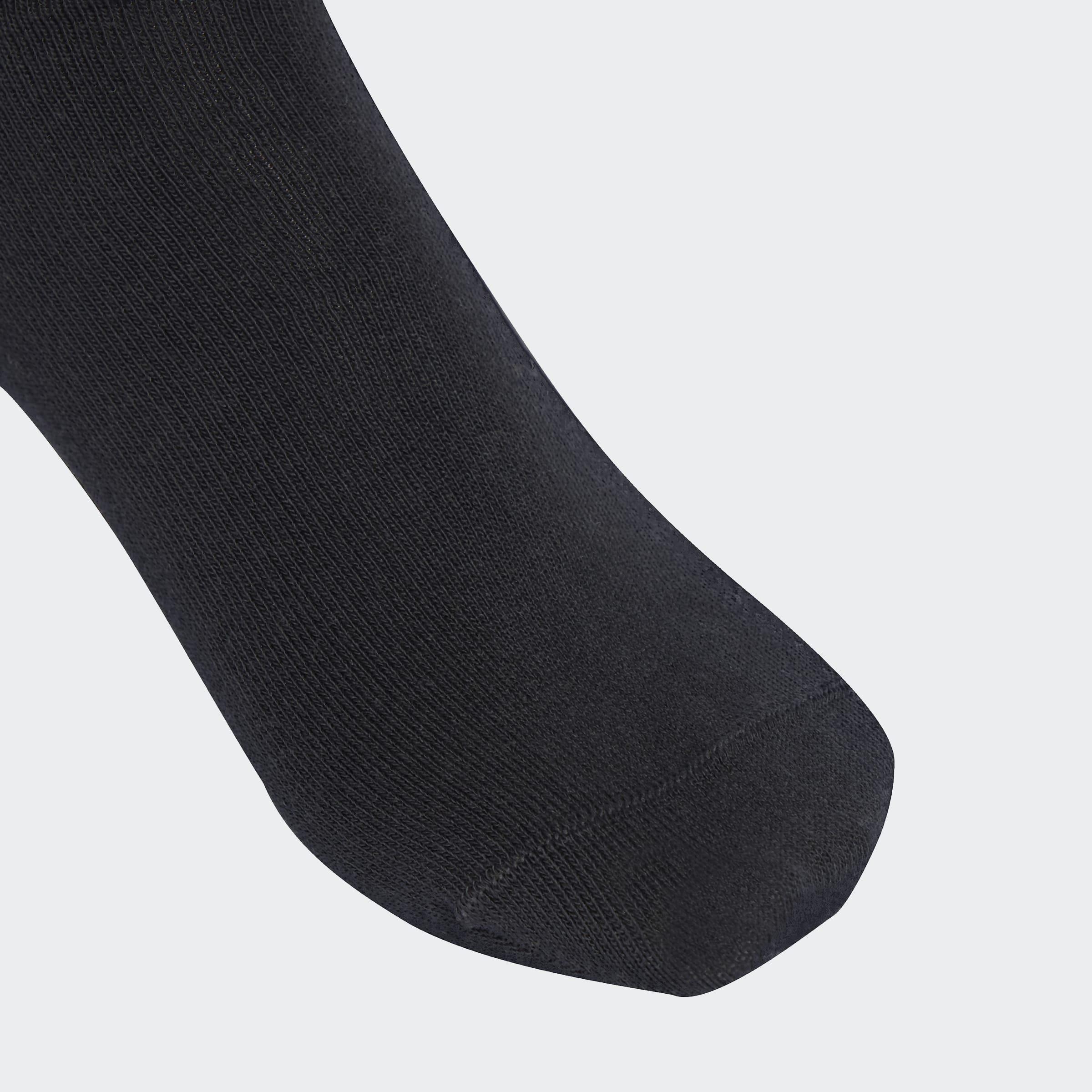 Unisex 3-Stripes Crew Socks - 3 Pairs, Black, A901_ONE, medium
