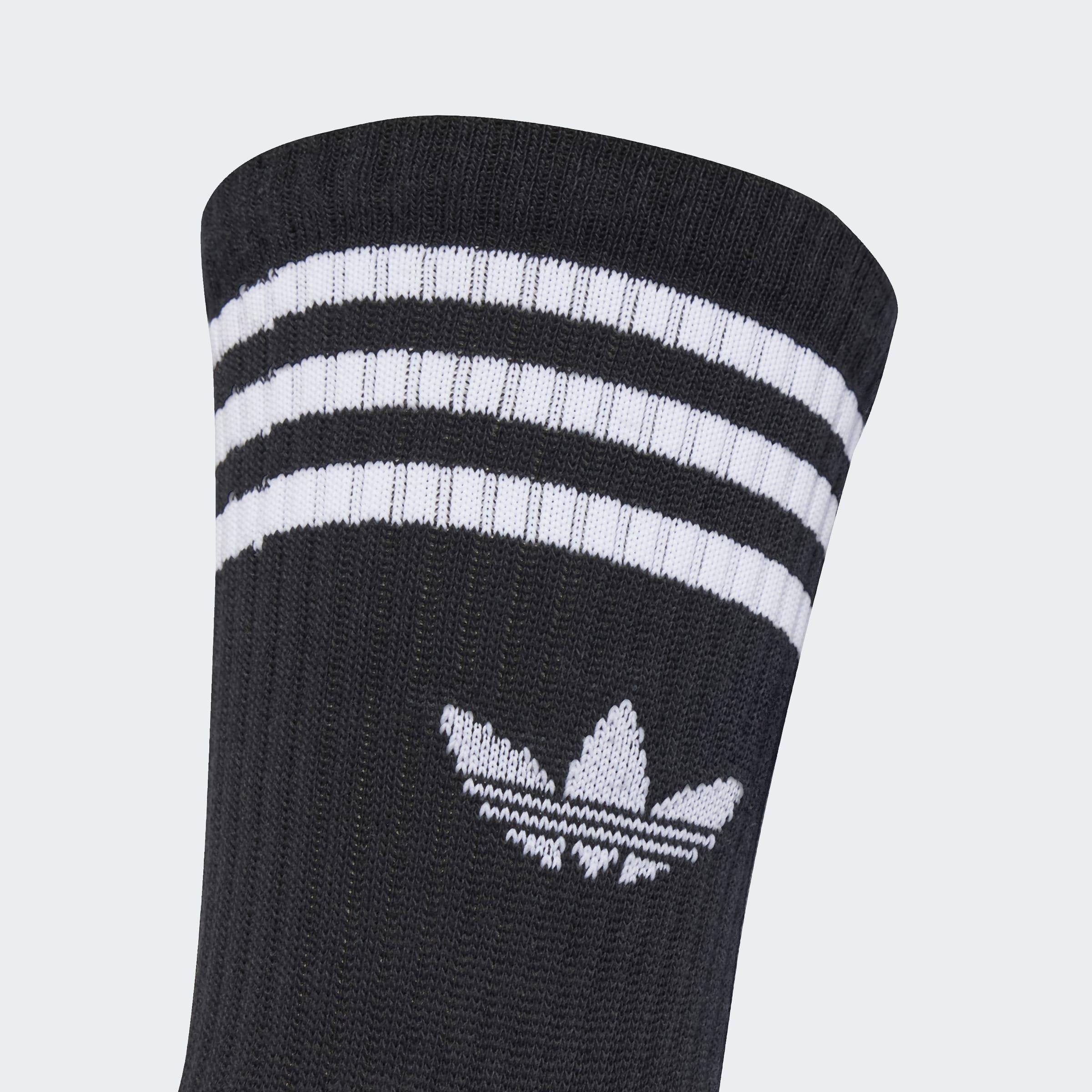 Unisex 3-Stripes Crew Socks - 3 Pairs, Black, A901_ONE, large image number 3