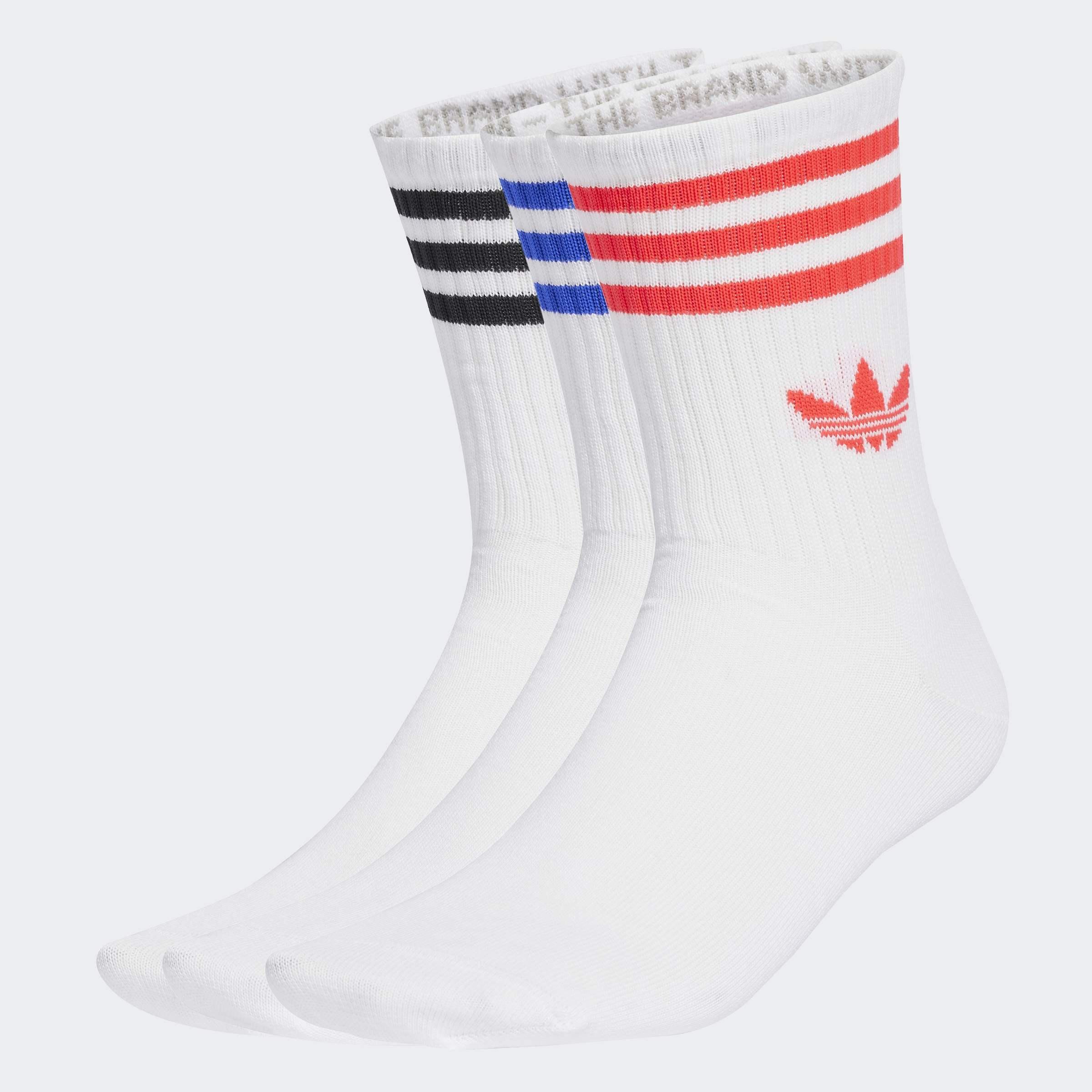 Unisex 3-Stripes Crew Socks 3 Pairs, Multicolour, A901_ONE, large image number 3