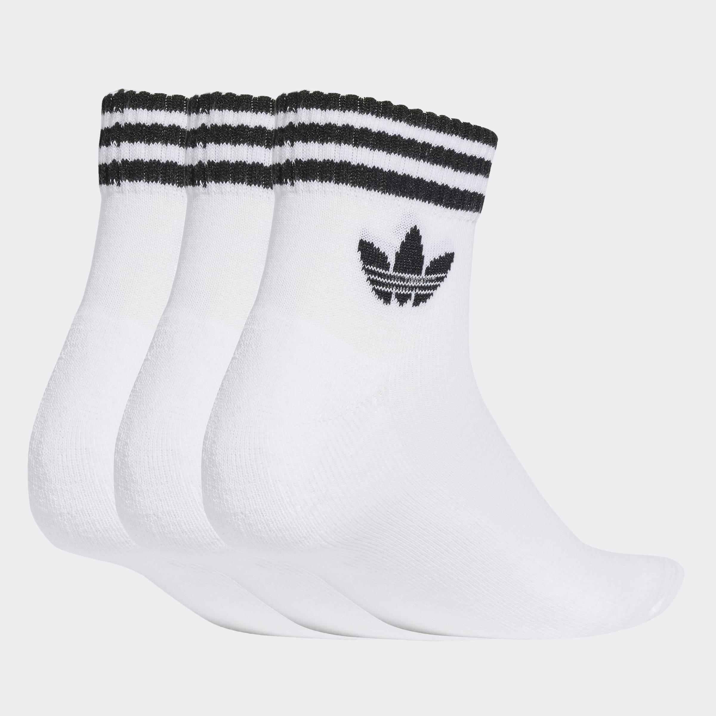 Unisex 3-Stripes Ankle Socks - 3 Pairs, White