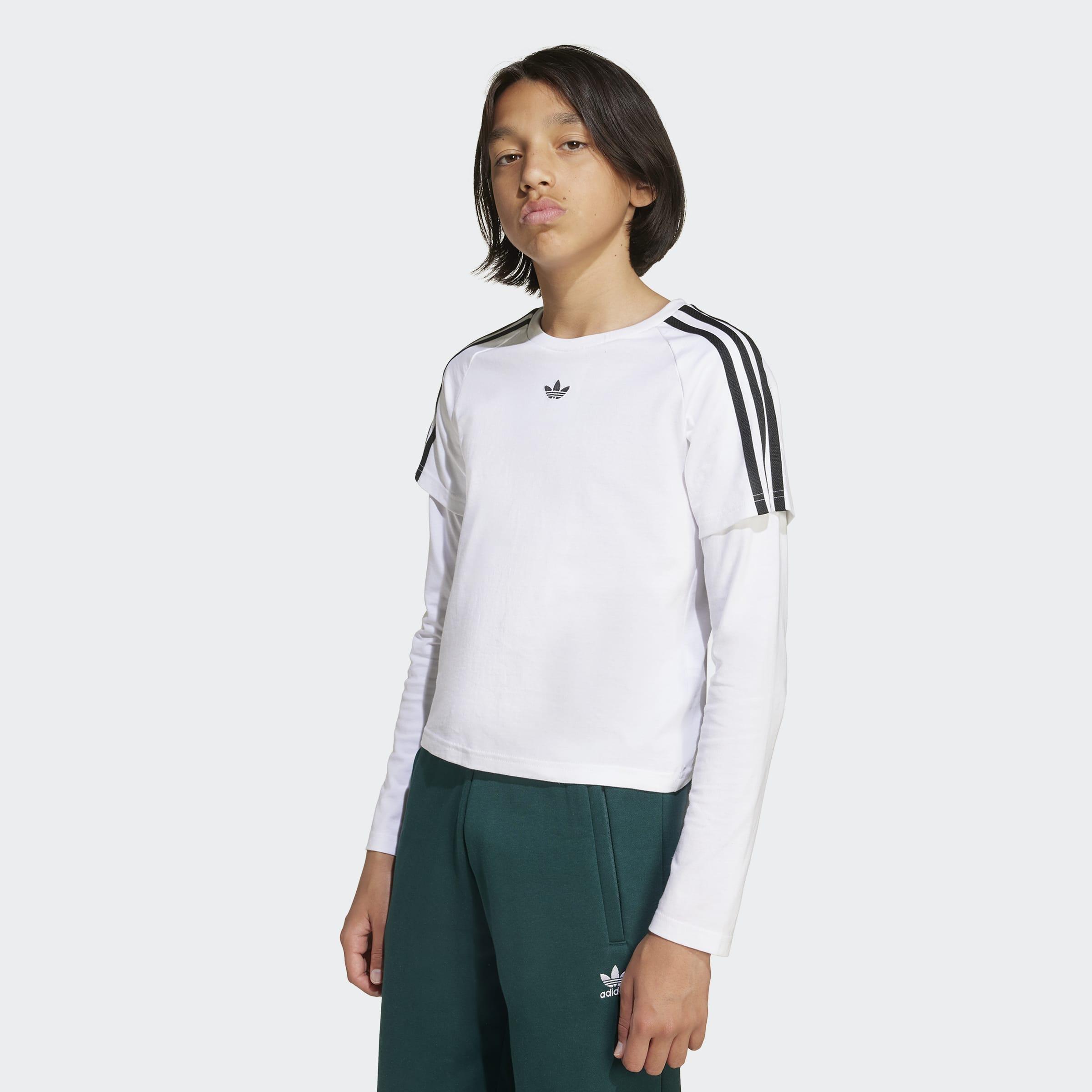 Kids Unisex Layered Long-Sleeve Top, White, A901_ONE, large image number 5
