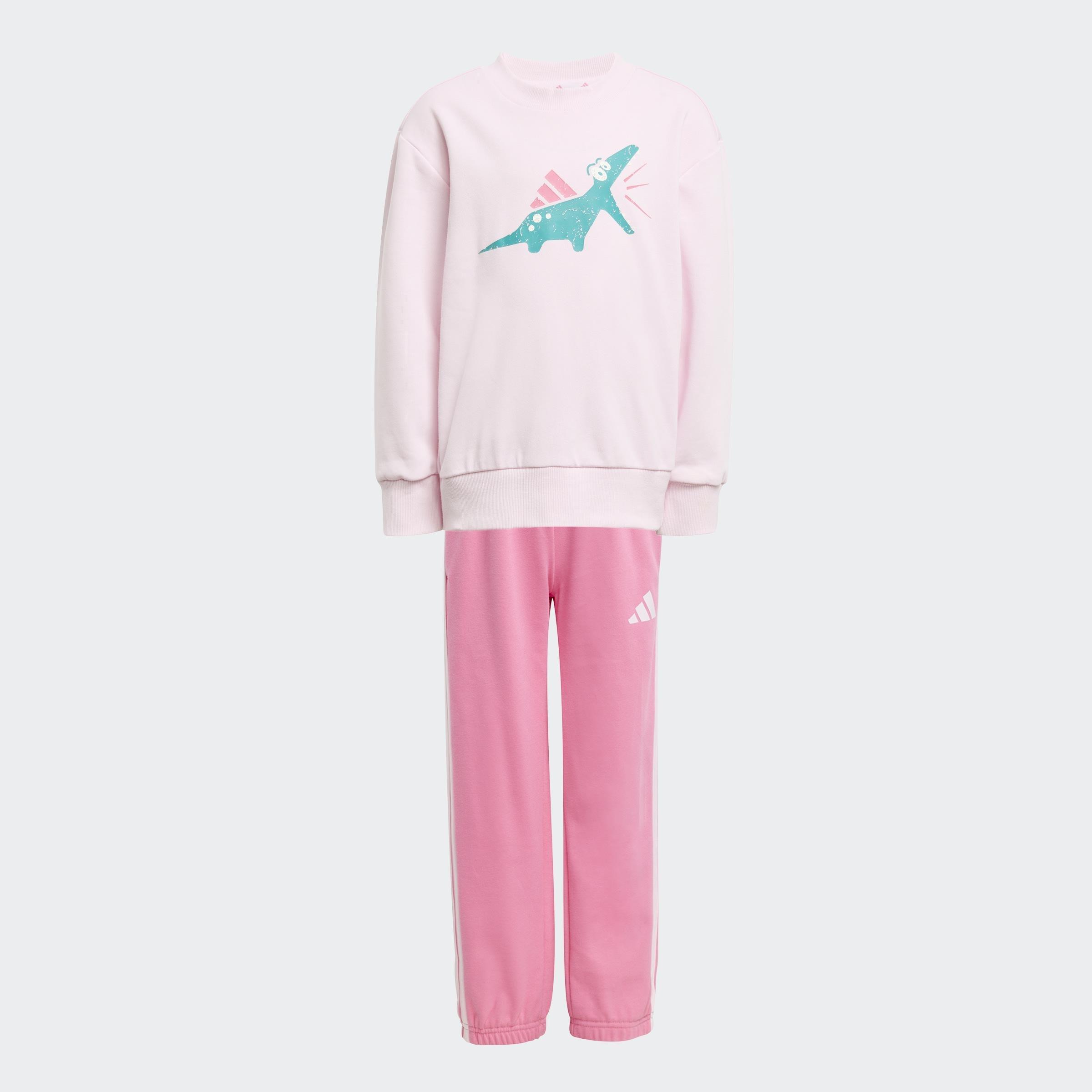 Kids Unisex Seasonal Essentials Adiraptor Fleece Jogger Set Little, Pink, A901_ONE, large image number 0