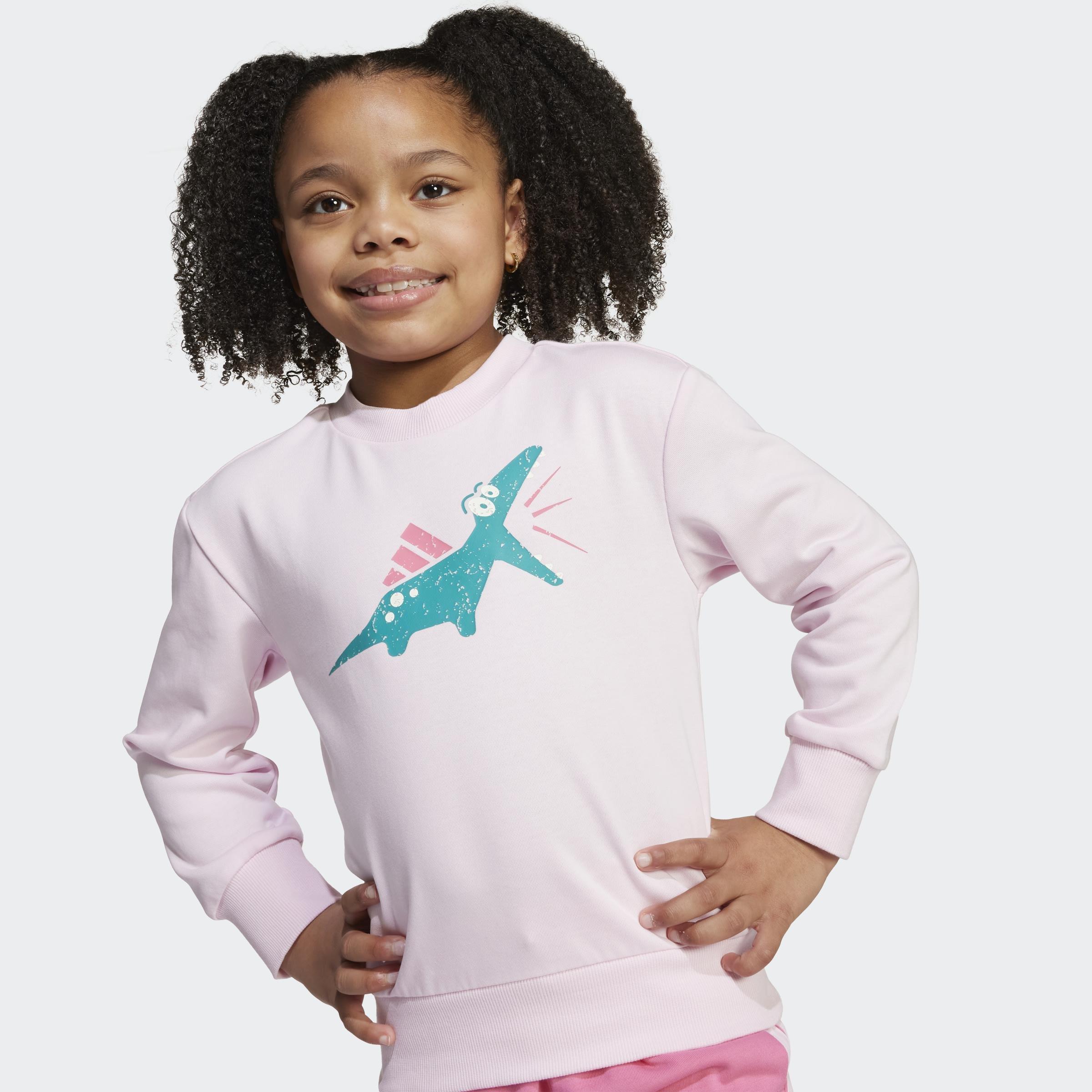 Kids Unisex Seasonal Essentials Adiraptor Fleece Jogger Set Little, Pink, A901_ONE, large image number 4