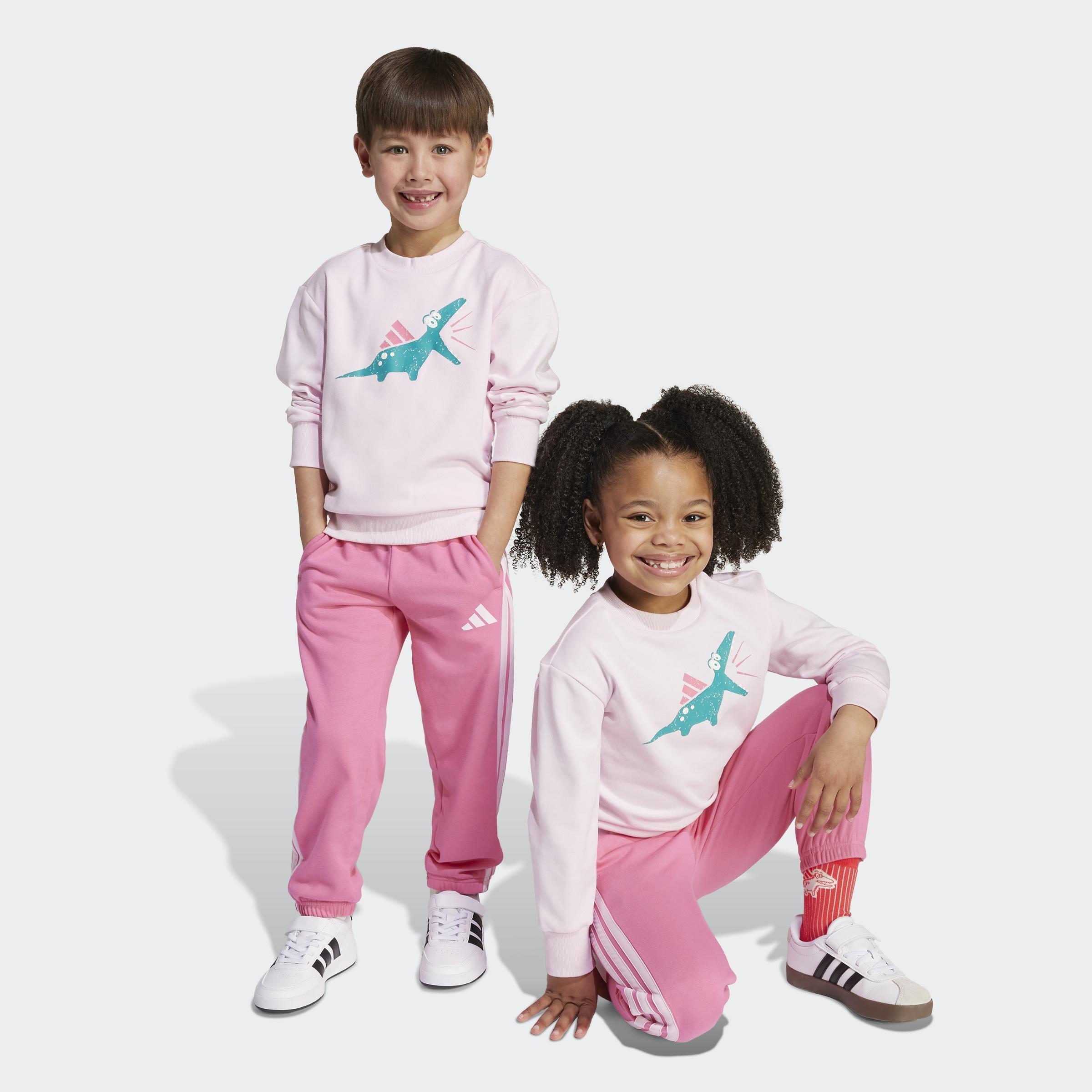 Kids Unisex Seasonal Essentials Adiraptor Fleece Jogger Set Little, Pink, A901_ONE, large image number 7