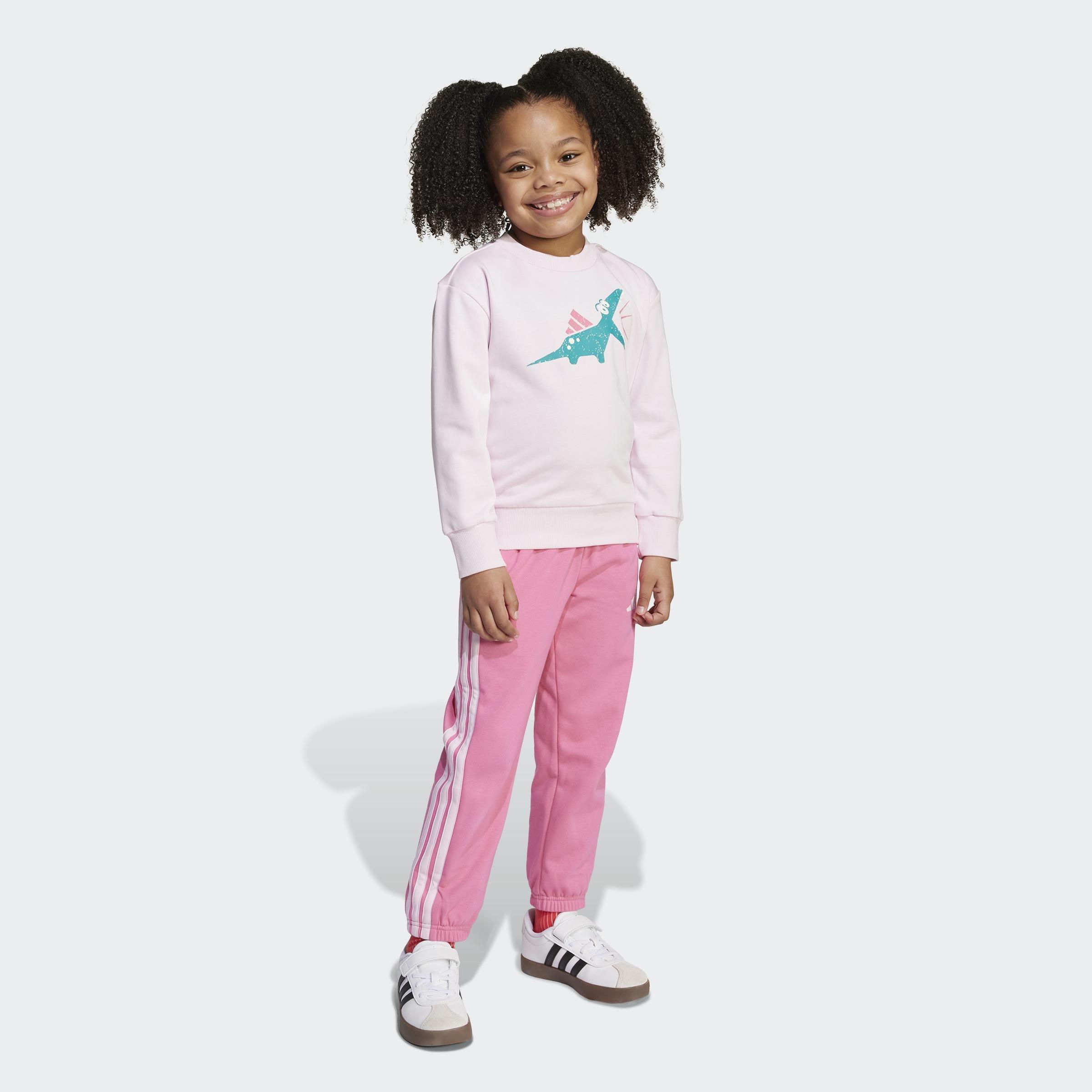 Kids Unisex Seasonal Essentials Adiraptor Fleece Jogger Set Little, Pink, A901_ONE, large image number 9
