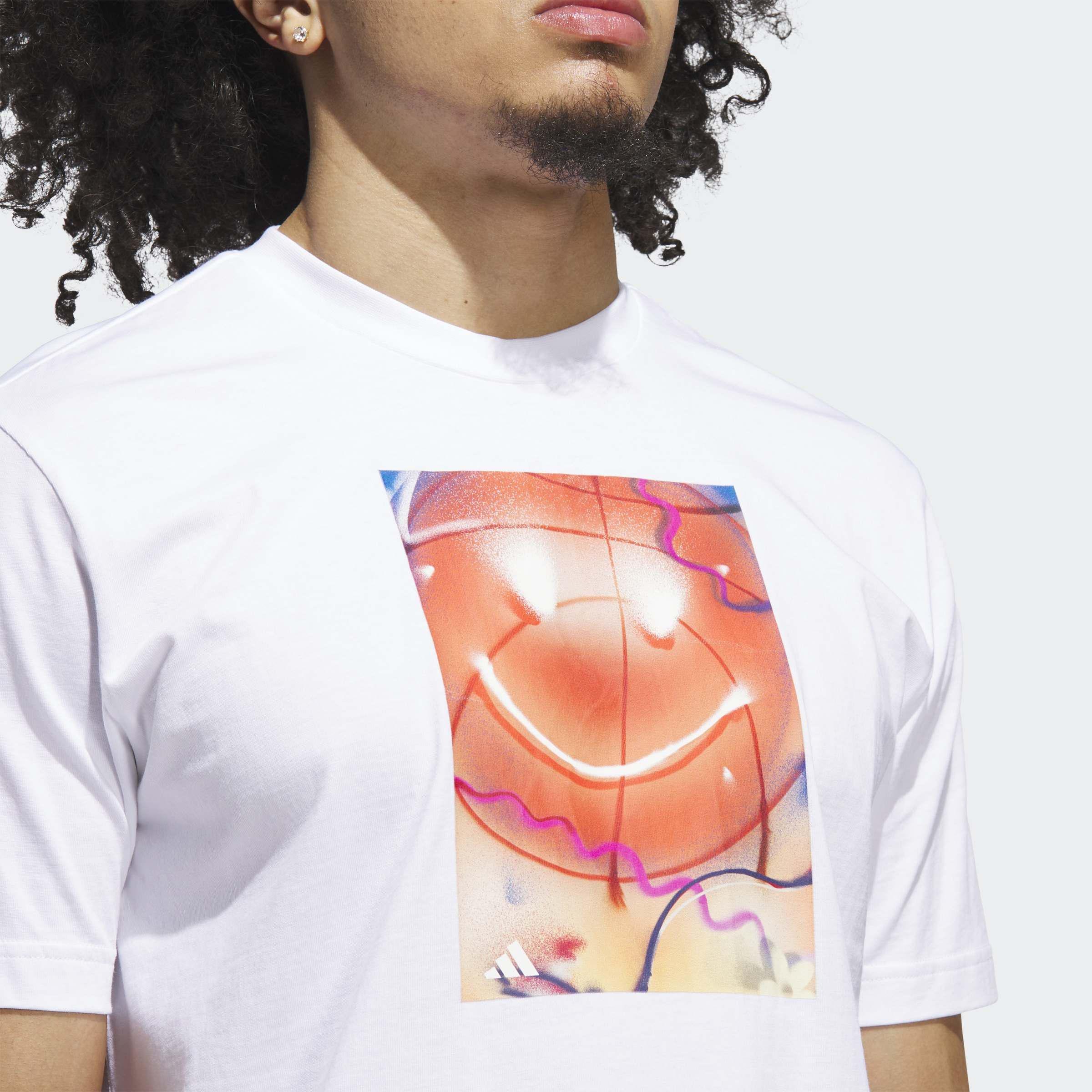 Basketball Is Happiness Graphic T-Shirt, White, A901_ONE, large image number 3